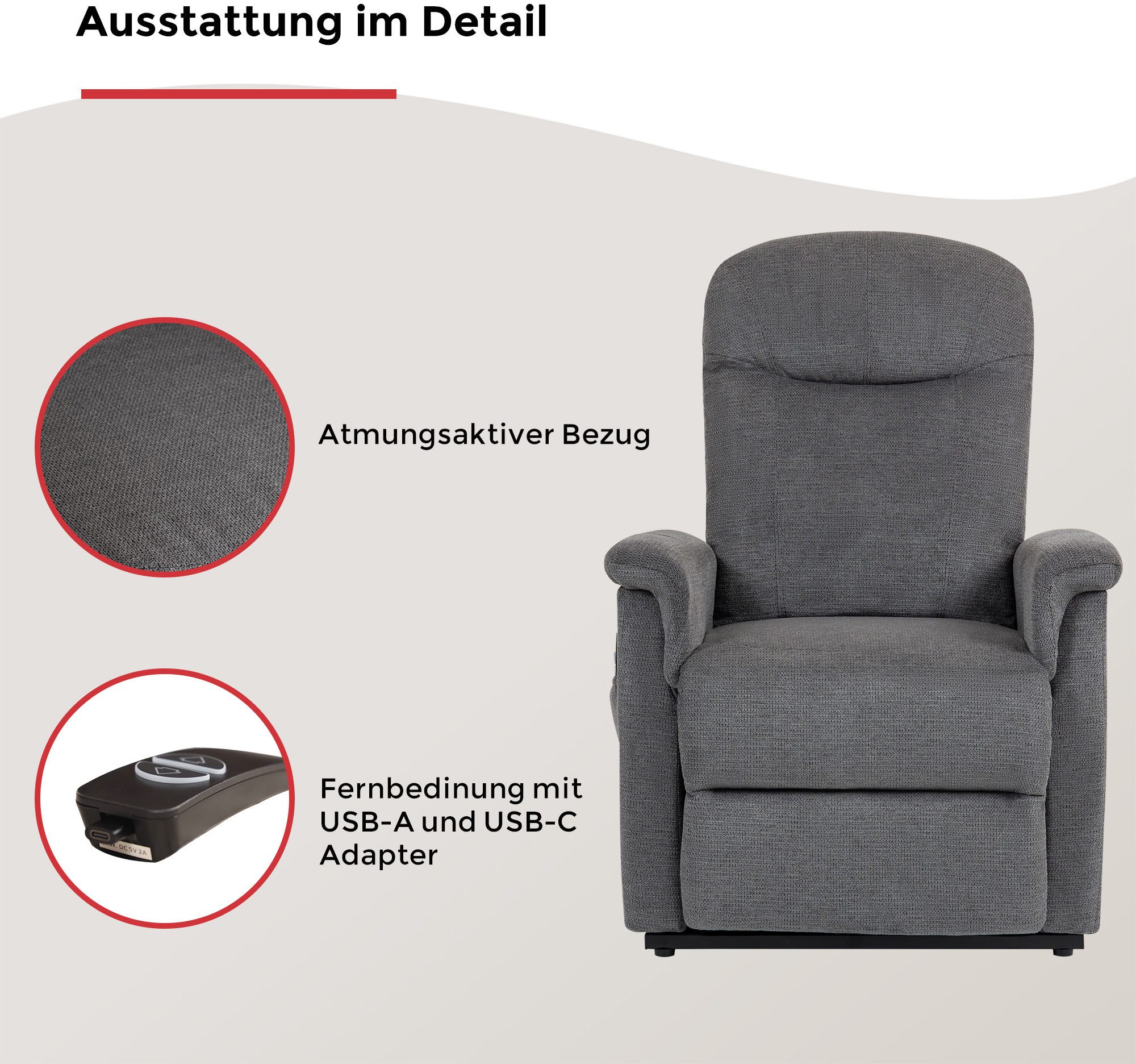 Duo Collection TV-Sessel TV-Sessel Pylos (1-St), Relaxfunktion und Taschenfederkern mit Stahlwellenunterfederung