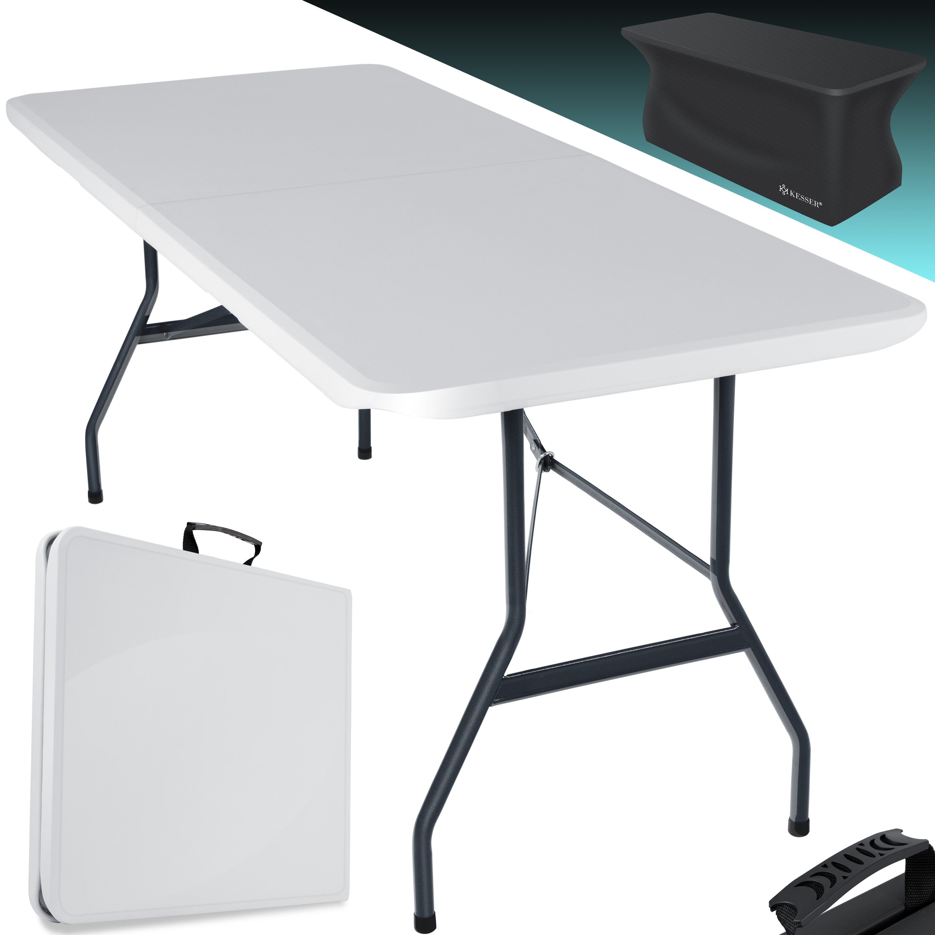 KESSER Tabletttisch, Buffettisch Tisch klappbar Kunststoff 183x76 cm Campingtisch