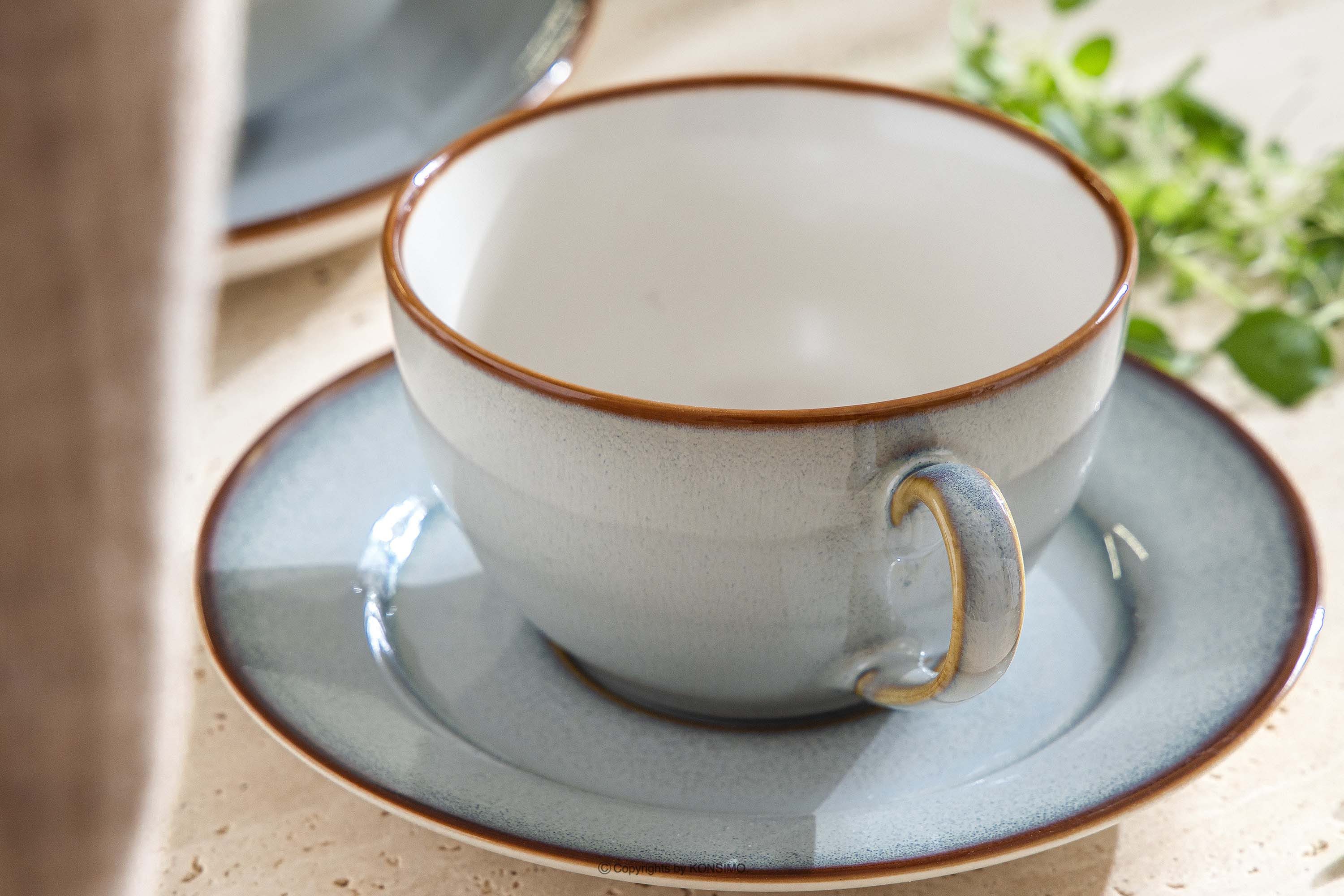 KONSIMO® Kaffeeservice RITZENHOFF & BREKER PORTOFINO Kombiservice, KONSIMO (18-tlg), 6 Personen, Steinzeug, Reaktivglasur, spülmaschinengeeignet, mikrowellengeeignet