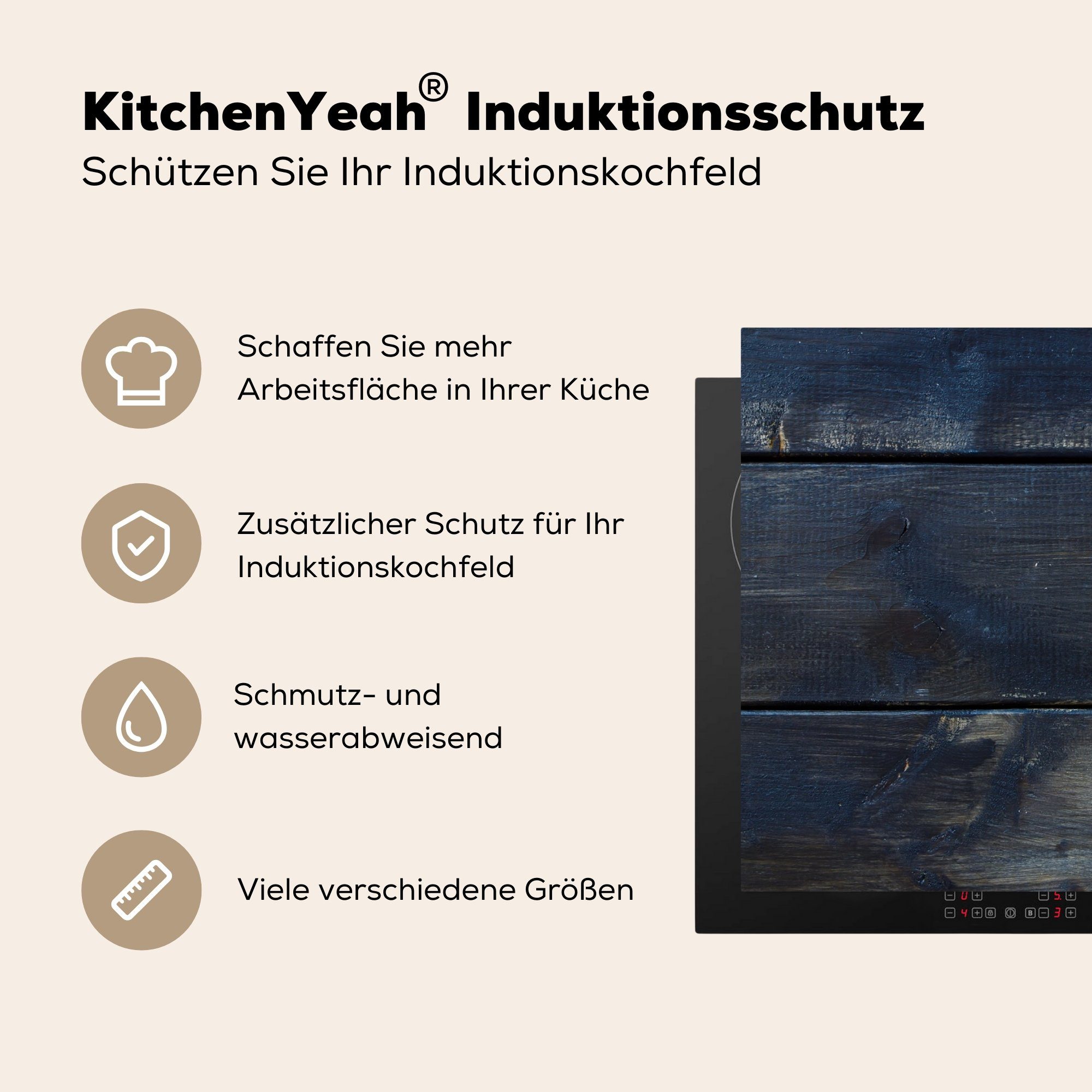 MuchoWow Herdblende-/Abdeckplatte Ei für Kochen, Frühstück - küche tlg), (1 Vinyl, Arbeitsplatte - 83x51 cm, Ceranfeldabdeckung