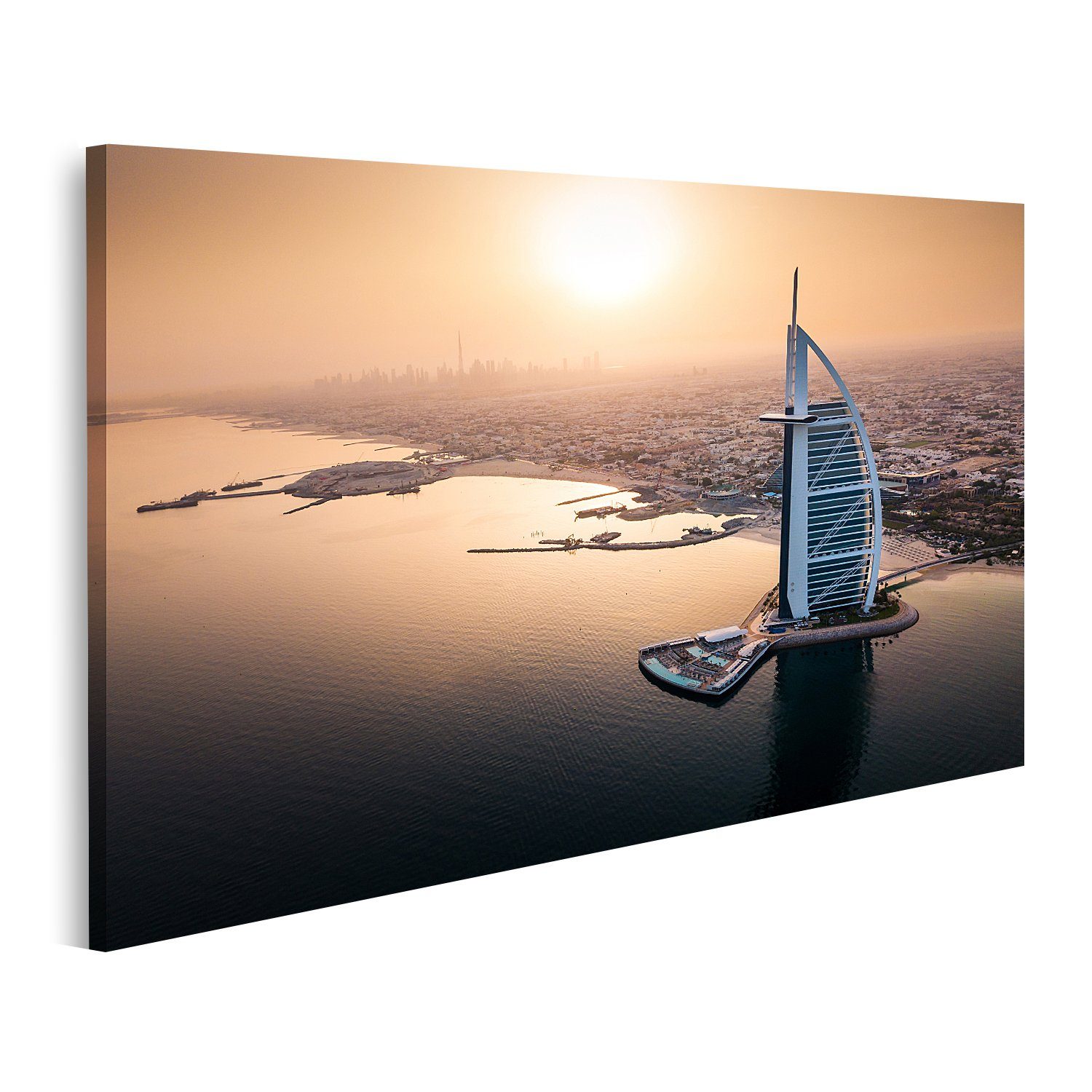 islandburner Leinwandbild Bild auf Leinwand Dubai Luftbild Seaside Skyline mit Luxus-Hotel Blick