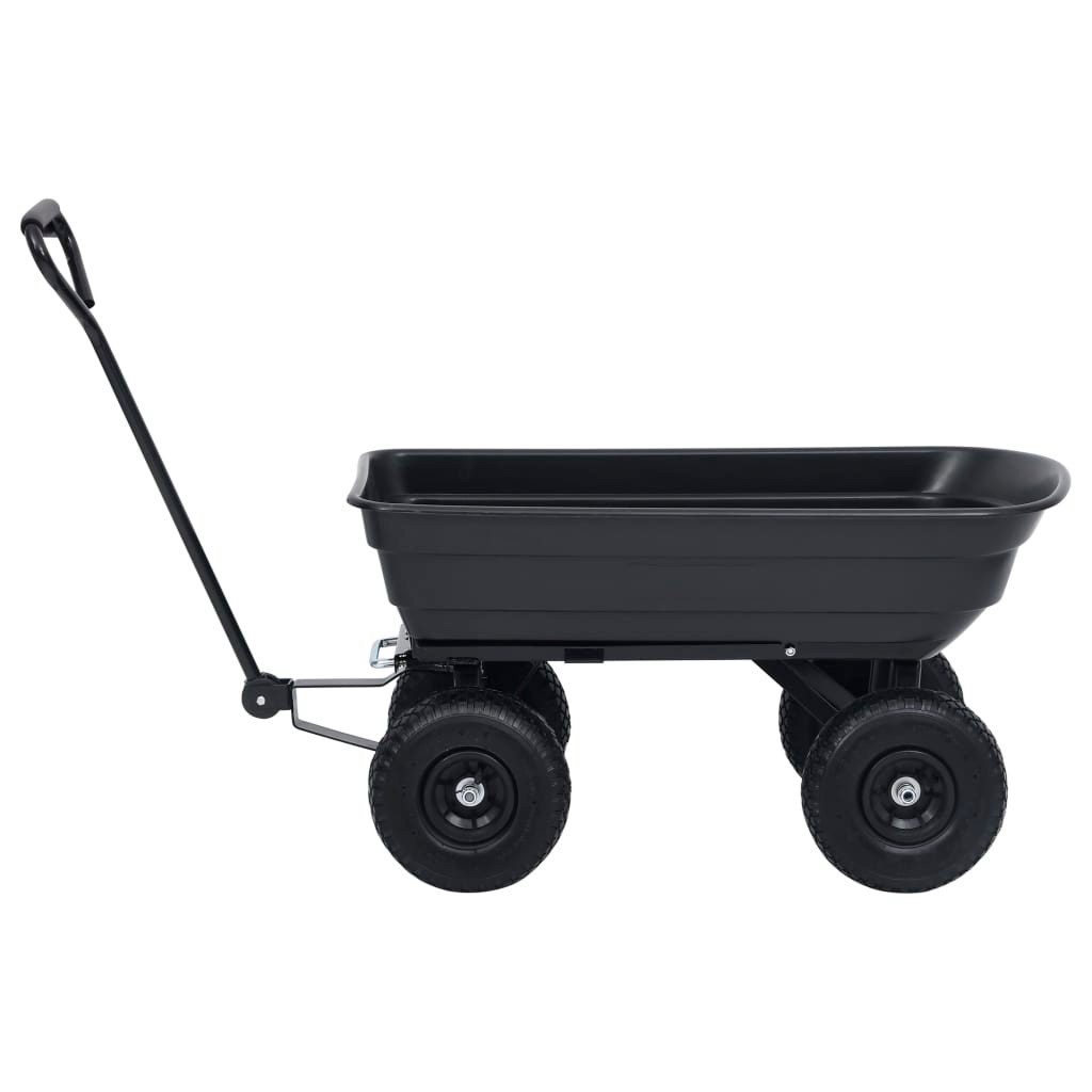 vidaXL Rollwagen Garten-Kippwagen 300 kg 75 L Schwarz, (1 St)