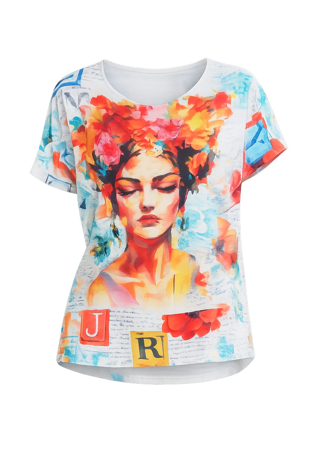 ITALY VIBES Kurzarmshirt - T-Shirt - Shirt kurzarm Damen - stylischer Print - ITALY VIBES ONE SIZE / passend für Größe M - XL