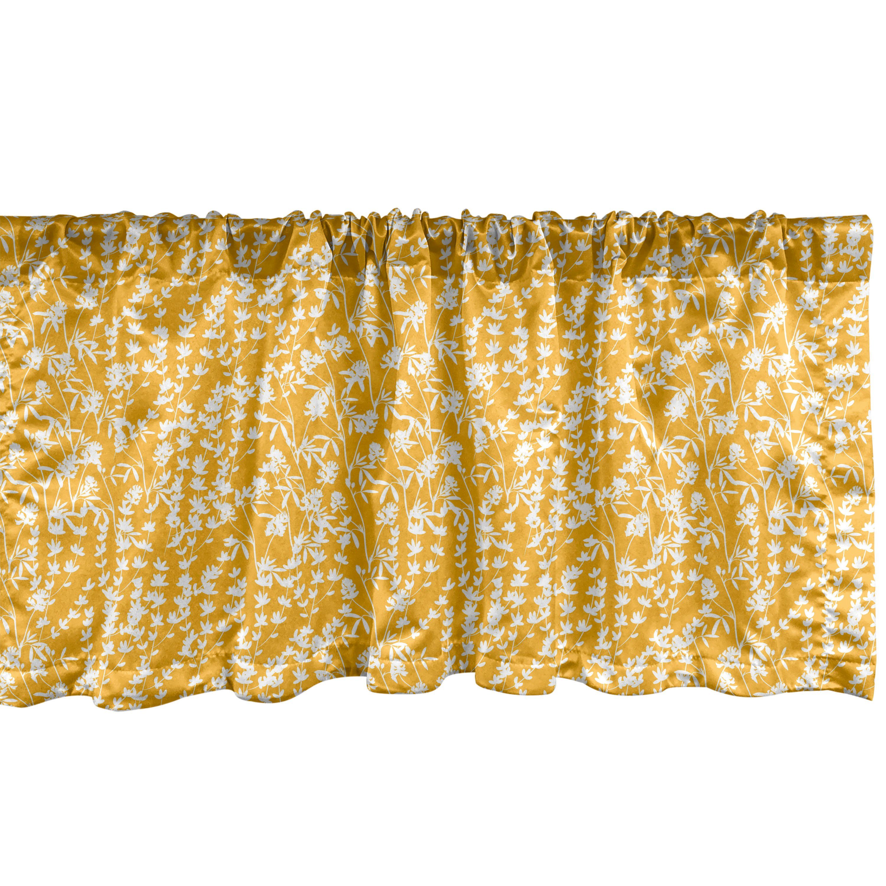 Scheibengardine Vorhang Volant für Küche Schlafzimmer Dekor mit Stangentasche, Abakuhaus, Microfaser, Botanisch Sommer-Blätter Zweige