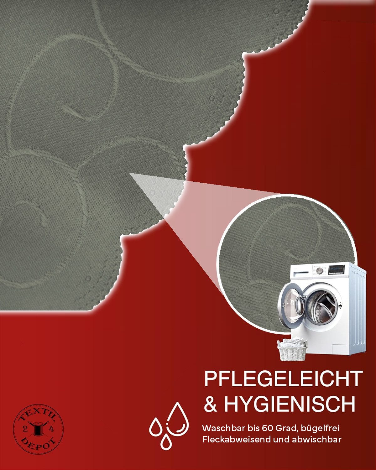 texpot Tischdecke Ranken Schnörkel glänzend bügelfrei günstig online kaufen