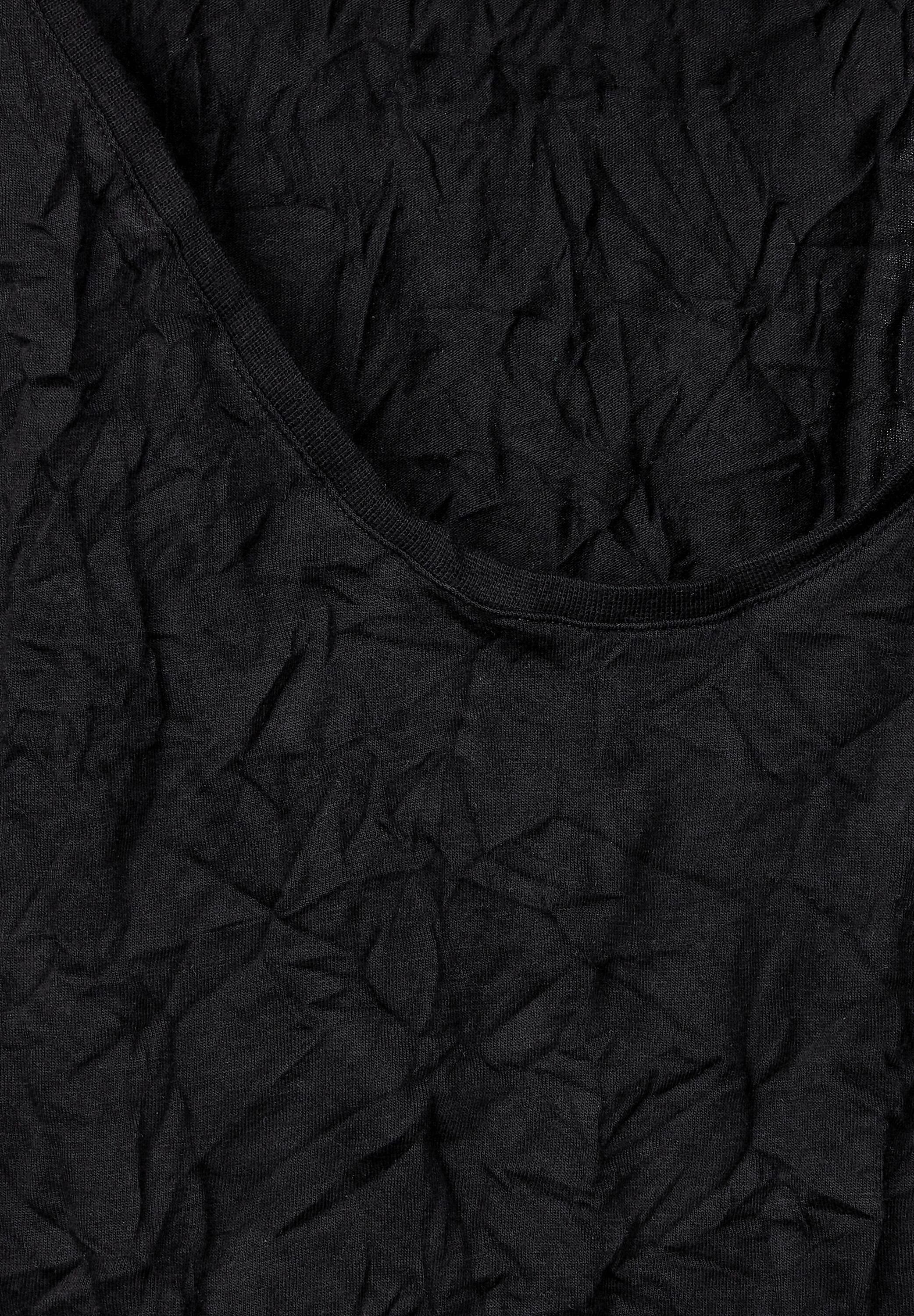 STREET ONE T-Shirt softem Black Materialmix aus