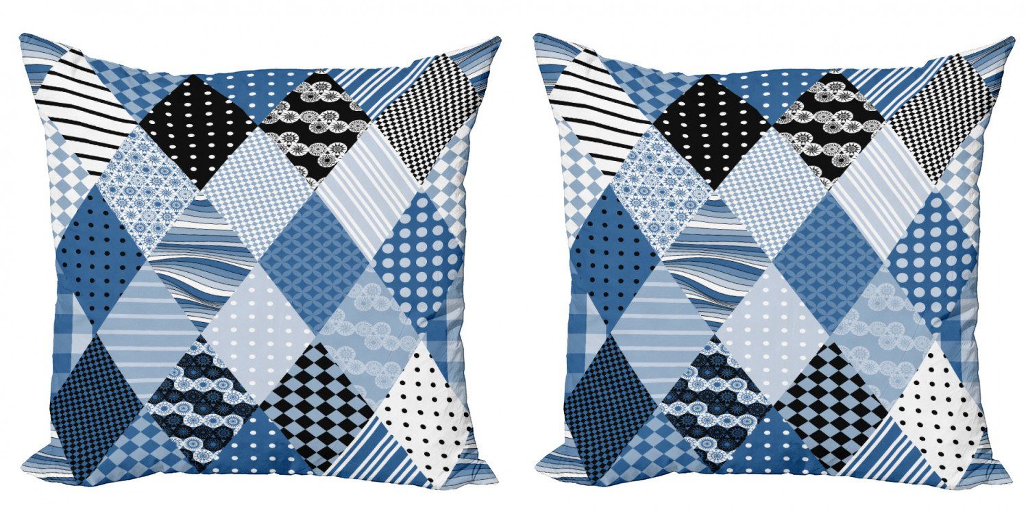 Kissenbezüge Modern Blau Abakuhaus Stück), Doppelseitiger Patchworks Accent (2 Diamantförmig Digitaldruck