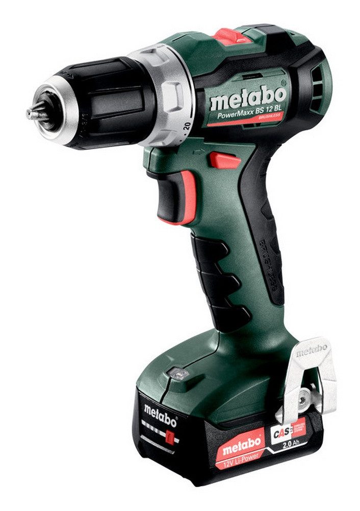 metabo Akku-Bohrschrauber PowerMaxx BS 12 BL, 12 V, 2 x 2 Ah Li-Ion in metaBOX 118