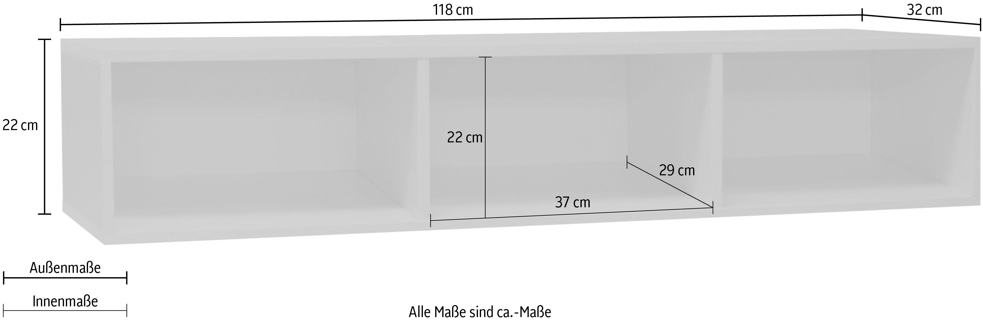 matt senkrecht Hängeregal matt lack anthrazit oder | cm Breite/Höhe 118 anthrazit Mäusbacher Bonnie, lack waagerecht