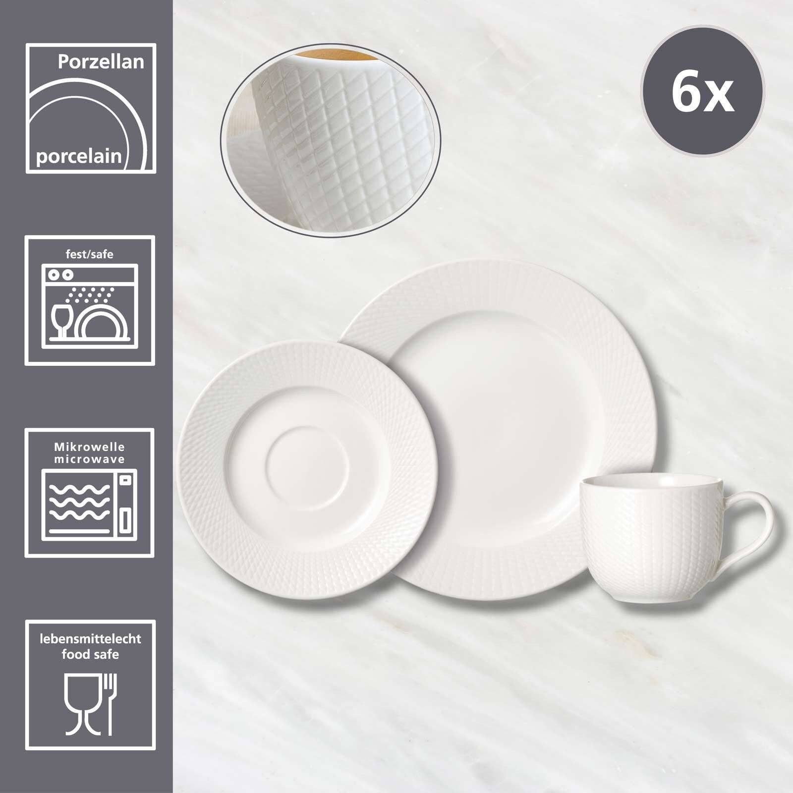 Ritzenhoff & Breker Kaffeeservice Saphir Kaffeeservice 18er Set (18-tlg), 6 Personen, Porzellan
