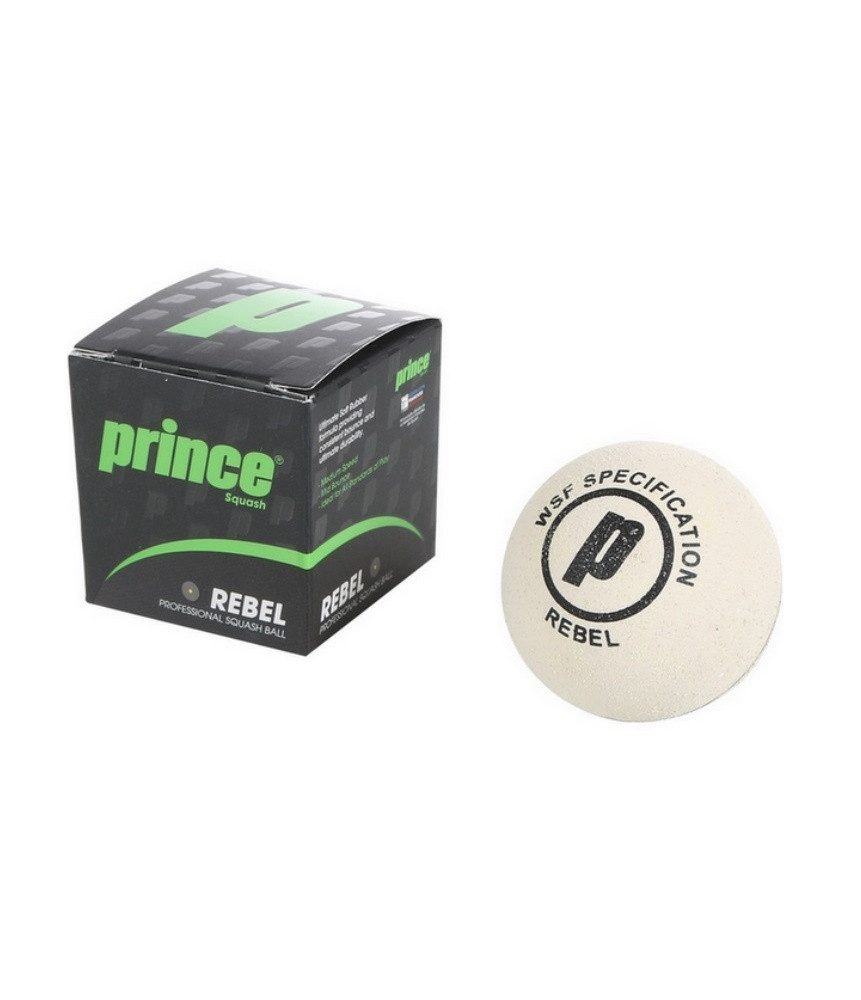 Prince Squashball Rebel (1 gelber Punkt, langsam) weiss - 1er Ball