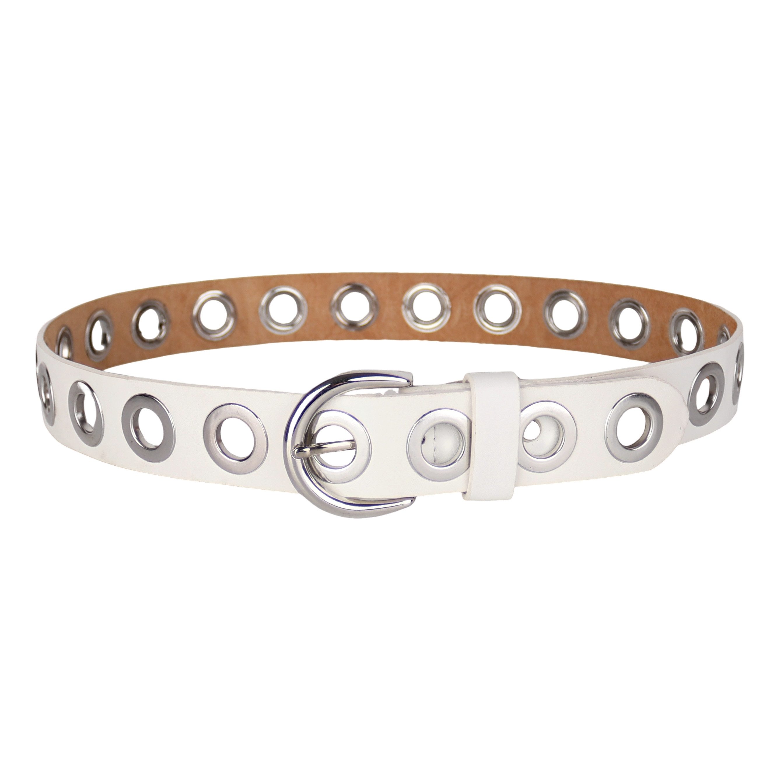 MIRROSI Ремни с заклепками Damen Ремни mit Nieten Metallloch ca.38mm breit (Размер auswählbar 85–105 cm) Kunstleder Oberseite, Echtleder Innenseite