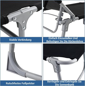 TLGREEN Gartenliege sonnenliege klappbar mit Dach, Gartenliege Wetterfest, 1 St., 193×53×30cm