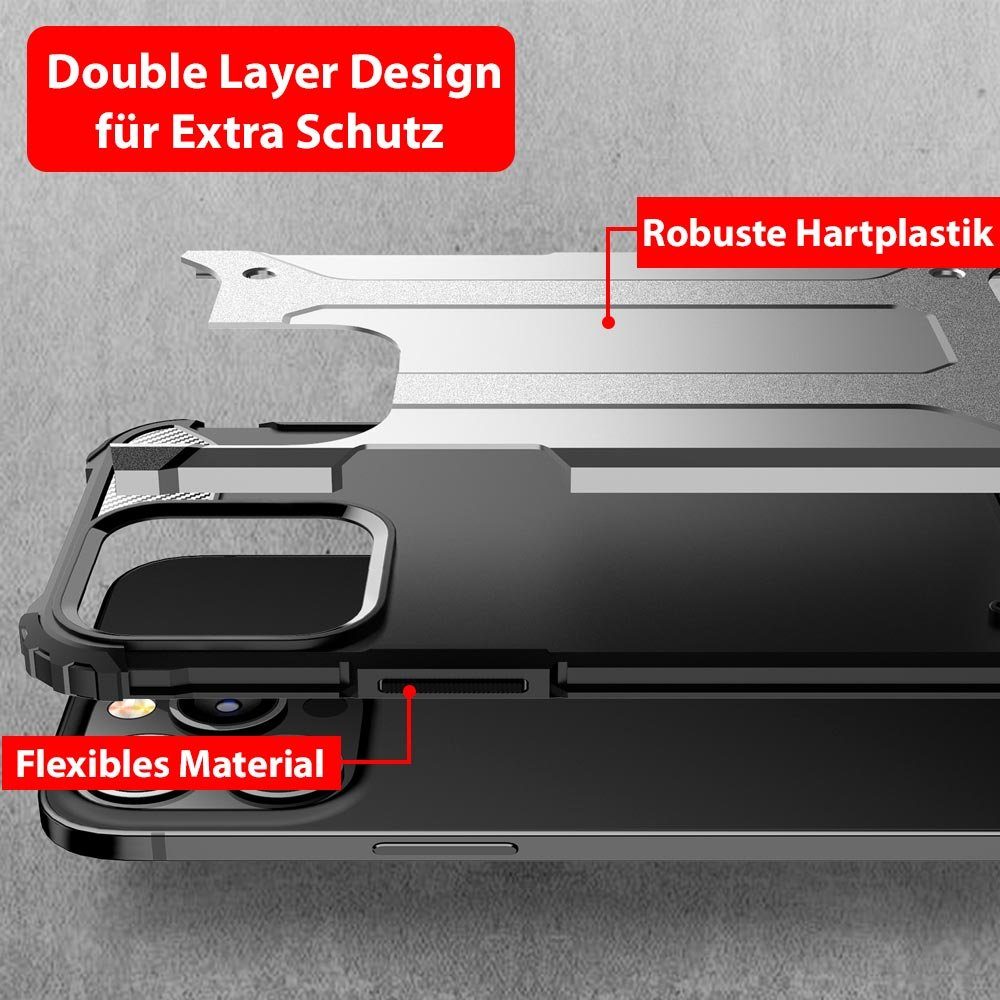FITSU Handyhülle Outdoor Case für Apple iPhone Hülle Robuste Schutzhülle Cover Bumper, Hülle für iPhone 15, 14, 13, SE 2022, 12, SE 2020, 11 Pro, 11, 8, 7