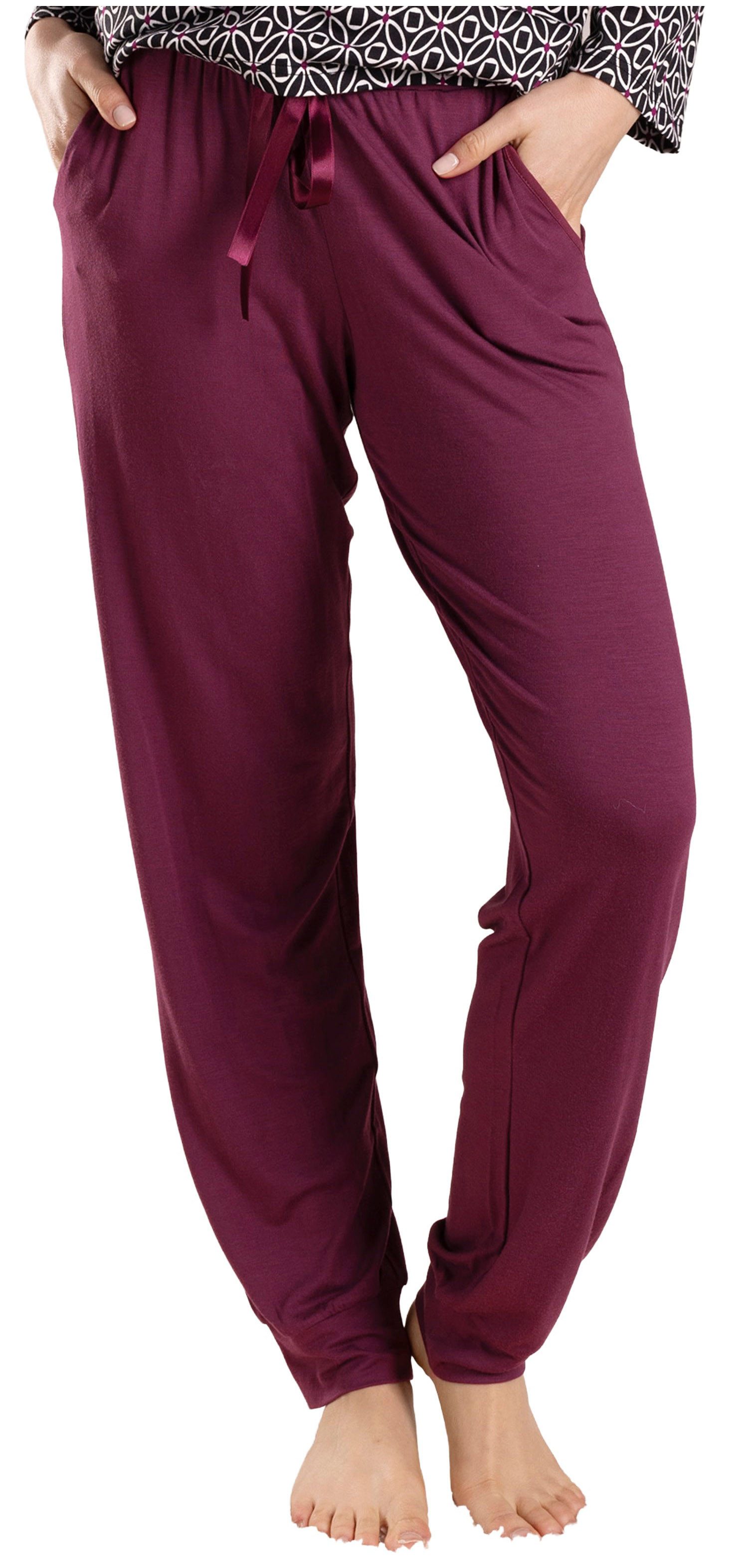 Nina Von C. Pyjamahose Damen Pyjamahose mit Bündchen (1-tlg) Modalmischung