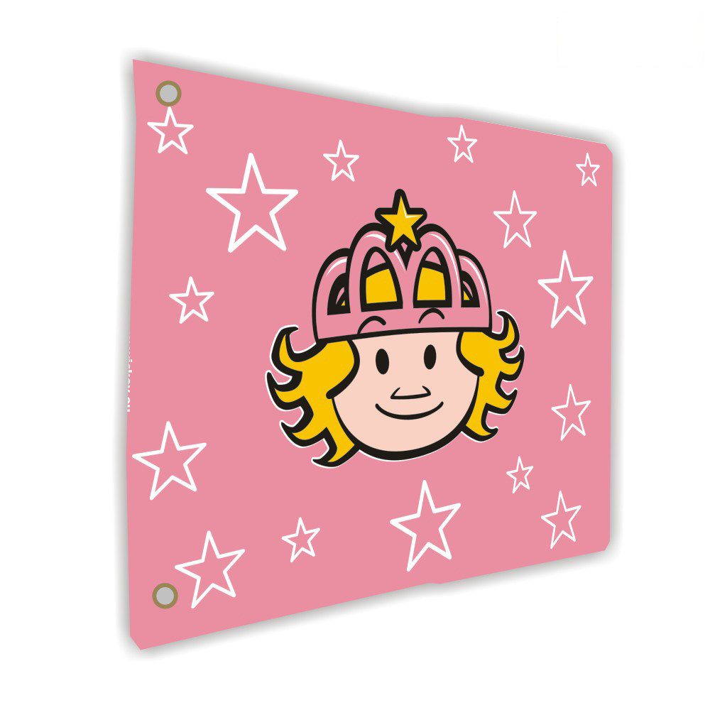 Wickey Fahne Spielturm Flagge – Pirat, Prinzessin oder Ritter Motiv (In drei liebevoll gestalteten Designs - fördert Rollenspiel & soziale Entwicklung, Zubehör für kreative Abenteuergeschichten), aus wetterfestem Stoff, Extrem witterungsbeständig