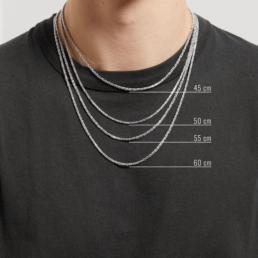 JEWLIX Königskette Rhodinierte Silberkette für Damen und Herren 2,0 mm KK0020-RH