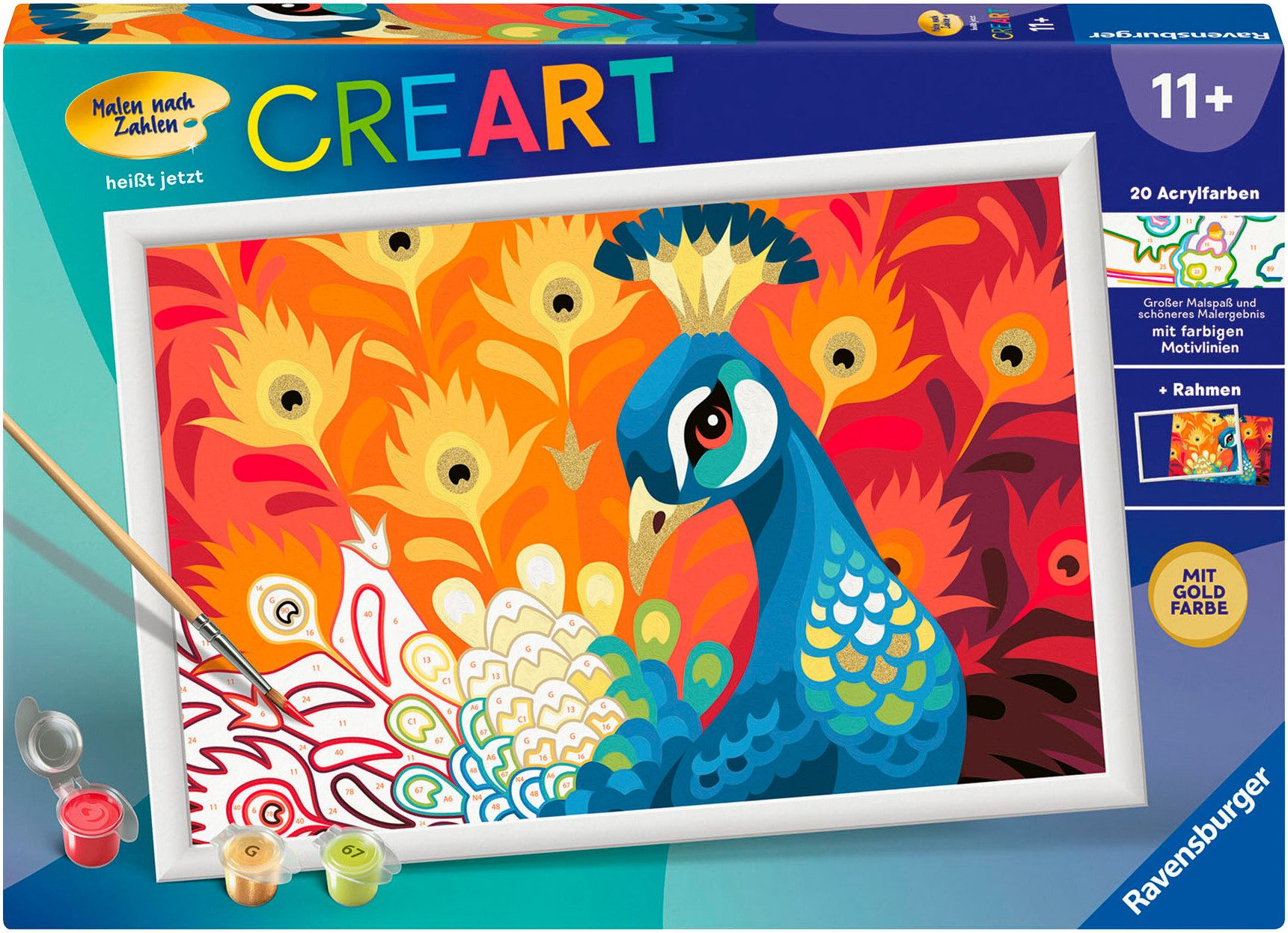 Ravensburger Раскрась по номерам CreArt, Stolzer Pfau, Made in Europe
