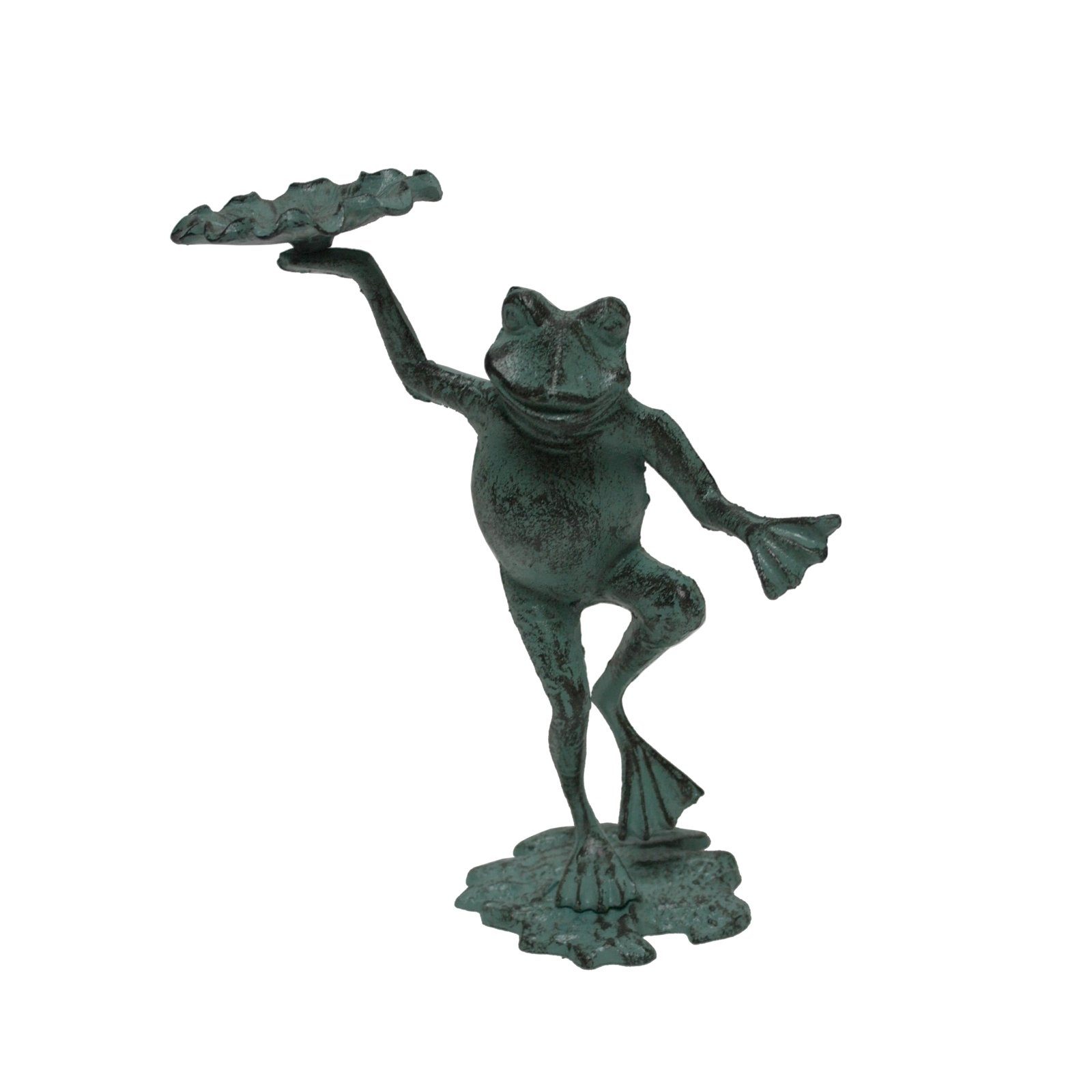 HTI-Line Gartenfigur Dekofigur Frosch, (1 St), Frog Skulptur  Dekorationsfigur Frosch Gartenstatue Antik Grün