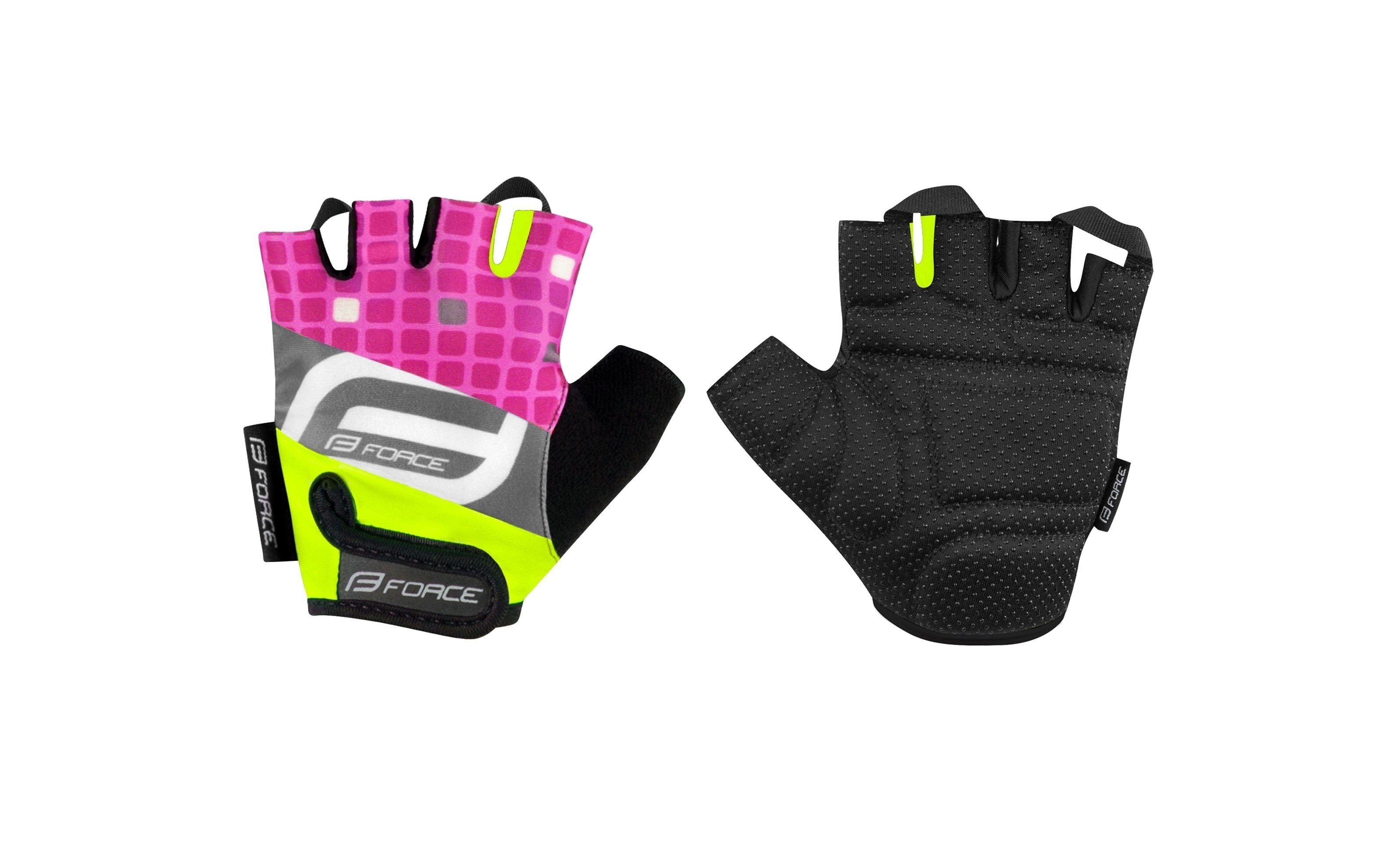 Handschuhe Fahrradhandschuhe fluo-pink F kid FORCE SQUARE