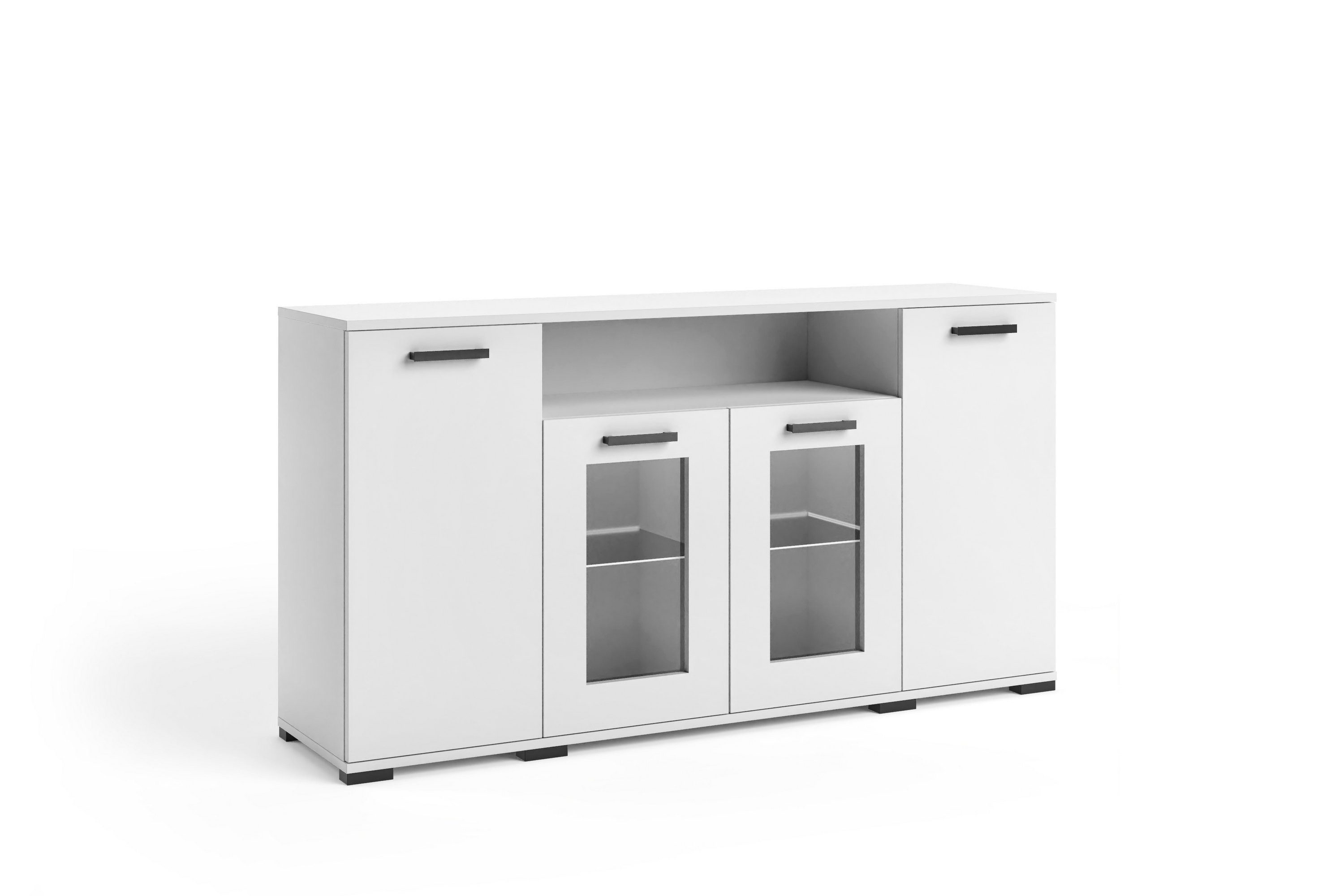 Masseno Kommode ALBANO 160 cm Sideboard mit 4 Schubladen Weiß