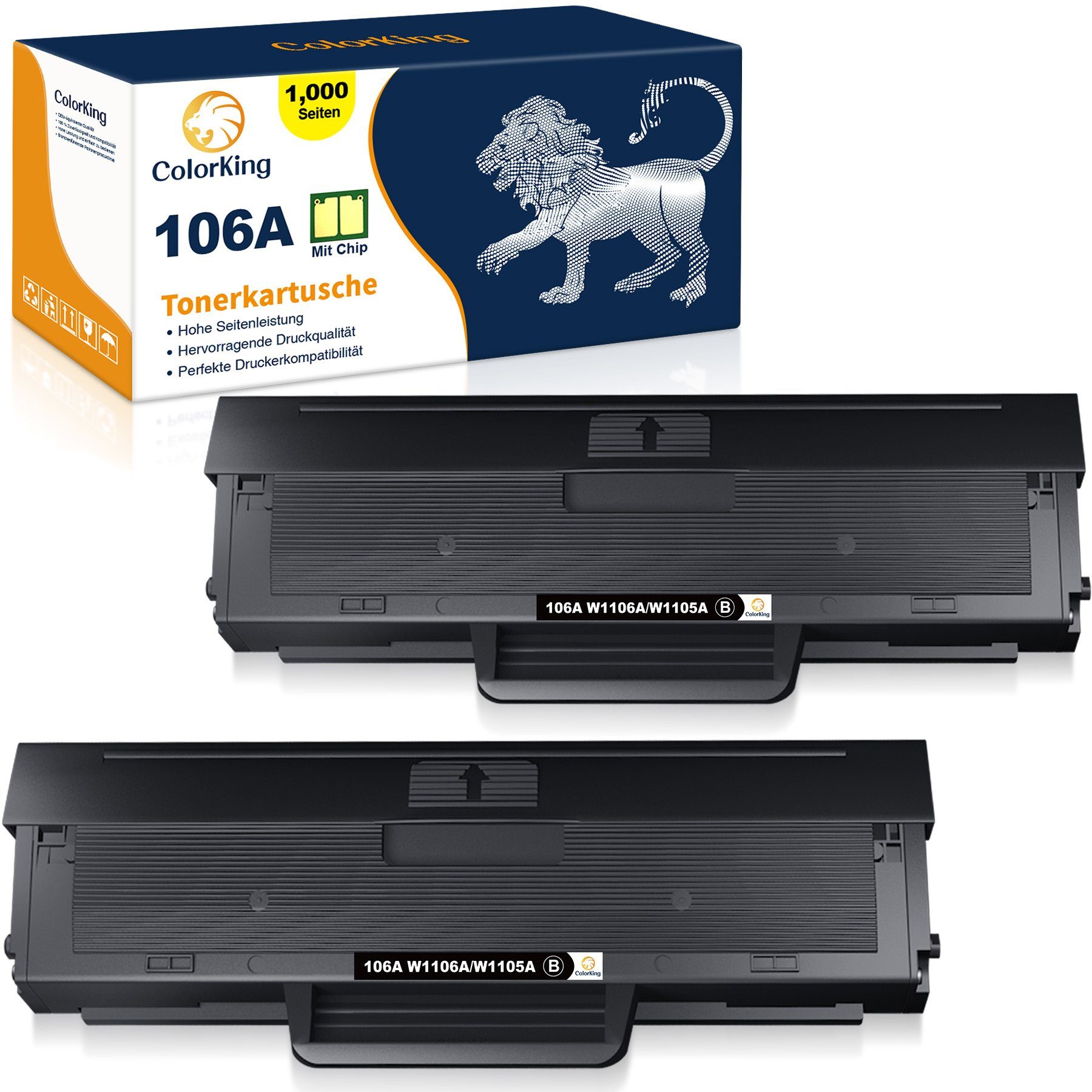 ColorKing Tonerpatrone »106A W1106A Schwarz XXXL [Mit Chip]«, (1,000 ...