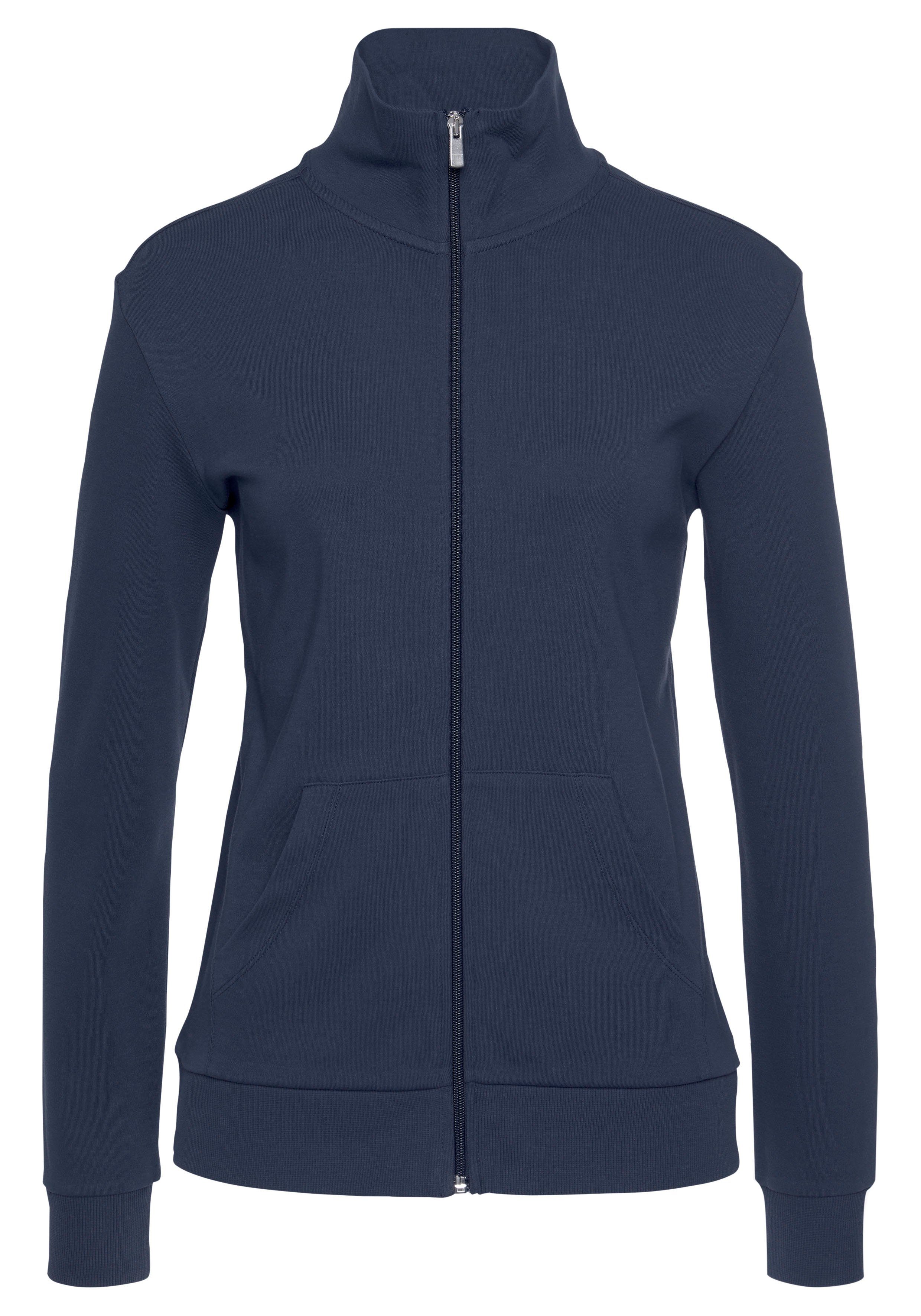 mit am Loungewear marine Bench. Loungewear, Logostickerei Sweatjacke Loungeanzug Stehkragen,