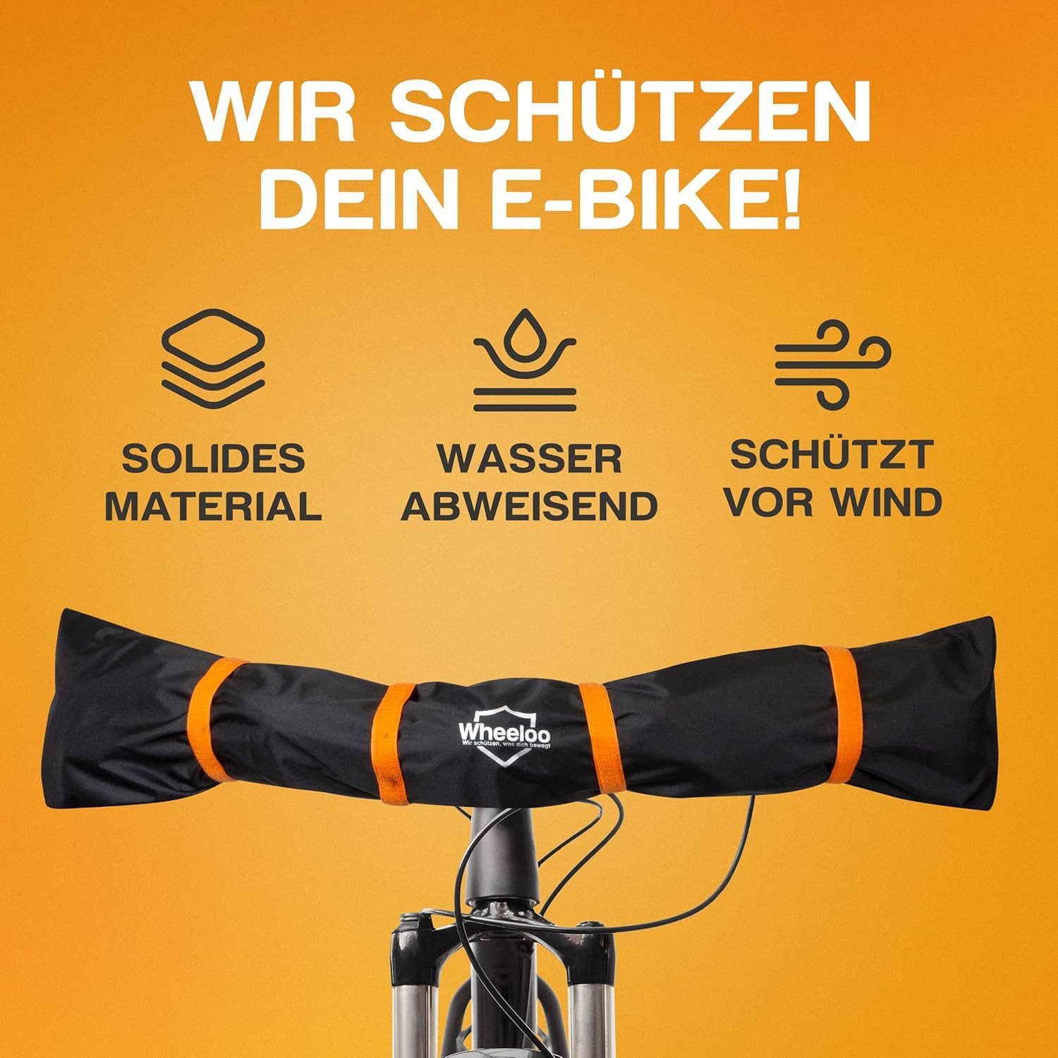Wheeloo Lenker-Schutzhülle Ebike Transportschutz I wasserabweisend & robust, Fahrrad Abdeckung für Heckträger I Regenschutz Hülle für Fahrradträger