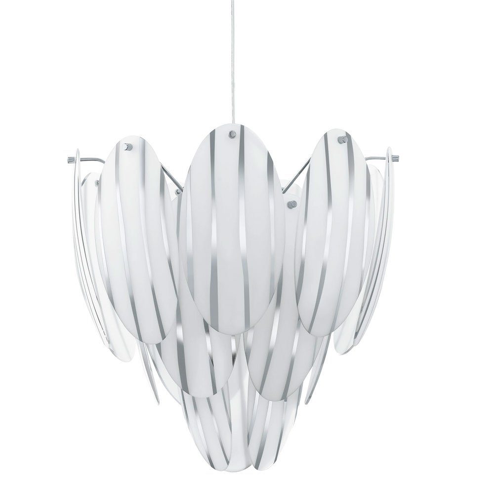 EGLO Hängeleuchte, Leuchtmittel nicht Design Glas Hänge Decken Dekor Pendel inklusive, Leuchte Lampe Chrom