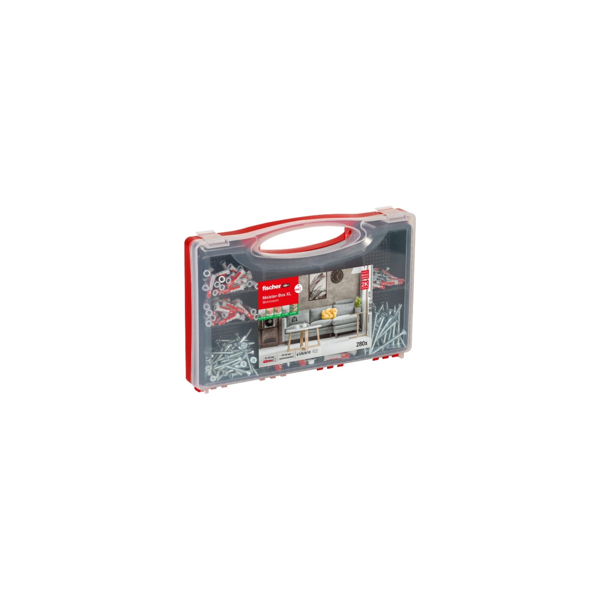 fischer Schrauben- und Dübel-Set fischer Meister-Box XL Wohnraum + Schrauben (210 Teile)