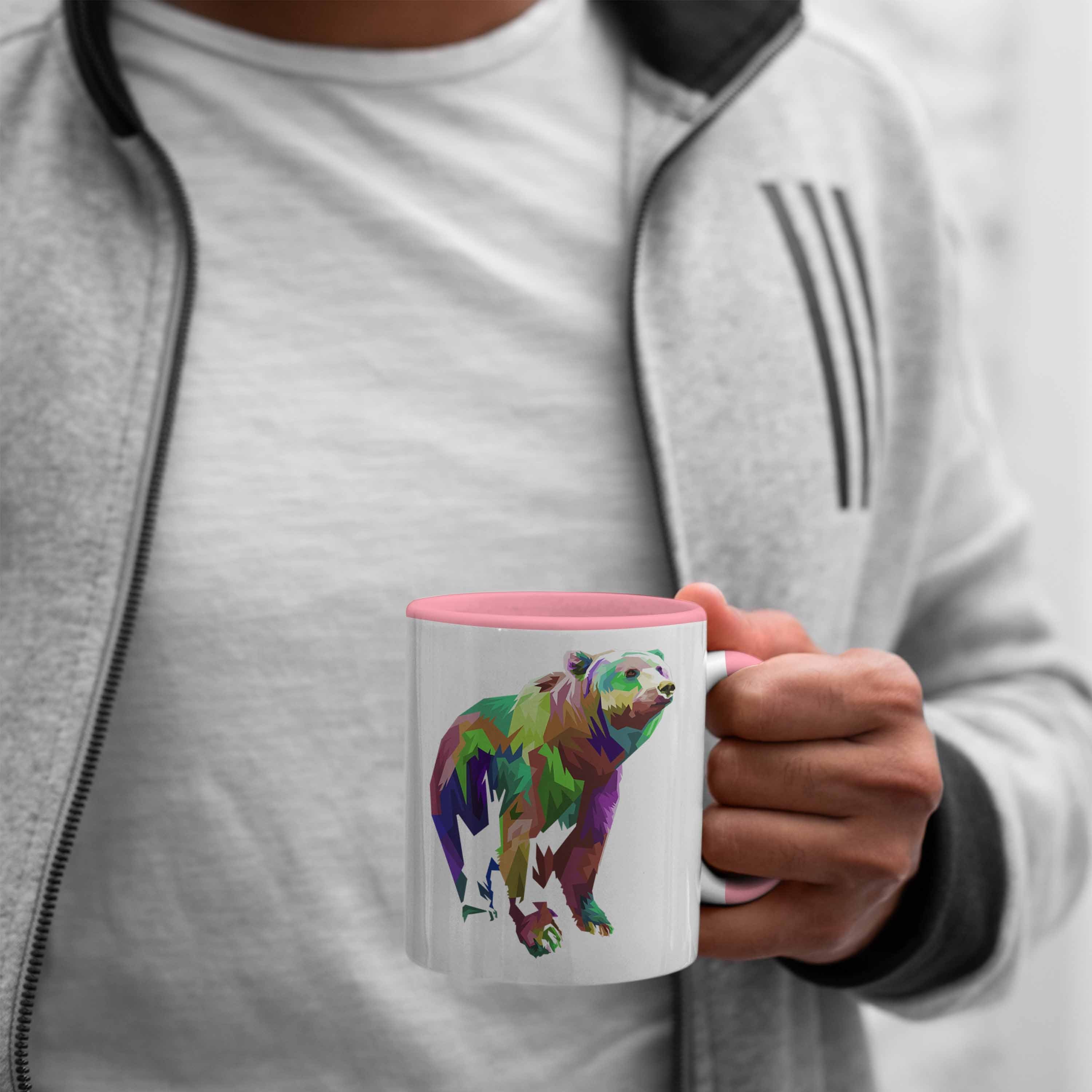 Trendation Tasse Trendation - Bär Rosa Bären Grafik Poiygon Liebhaber Geschenk Tasse