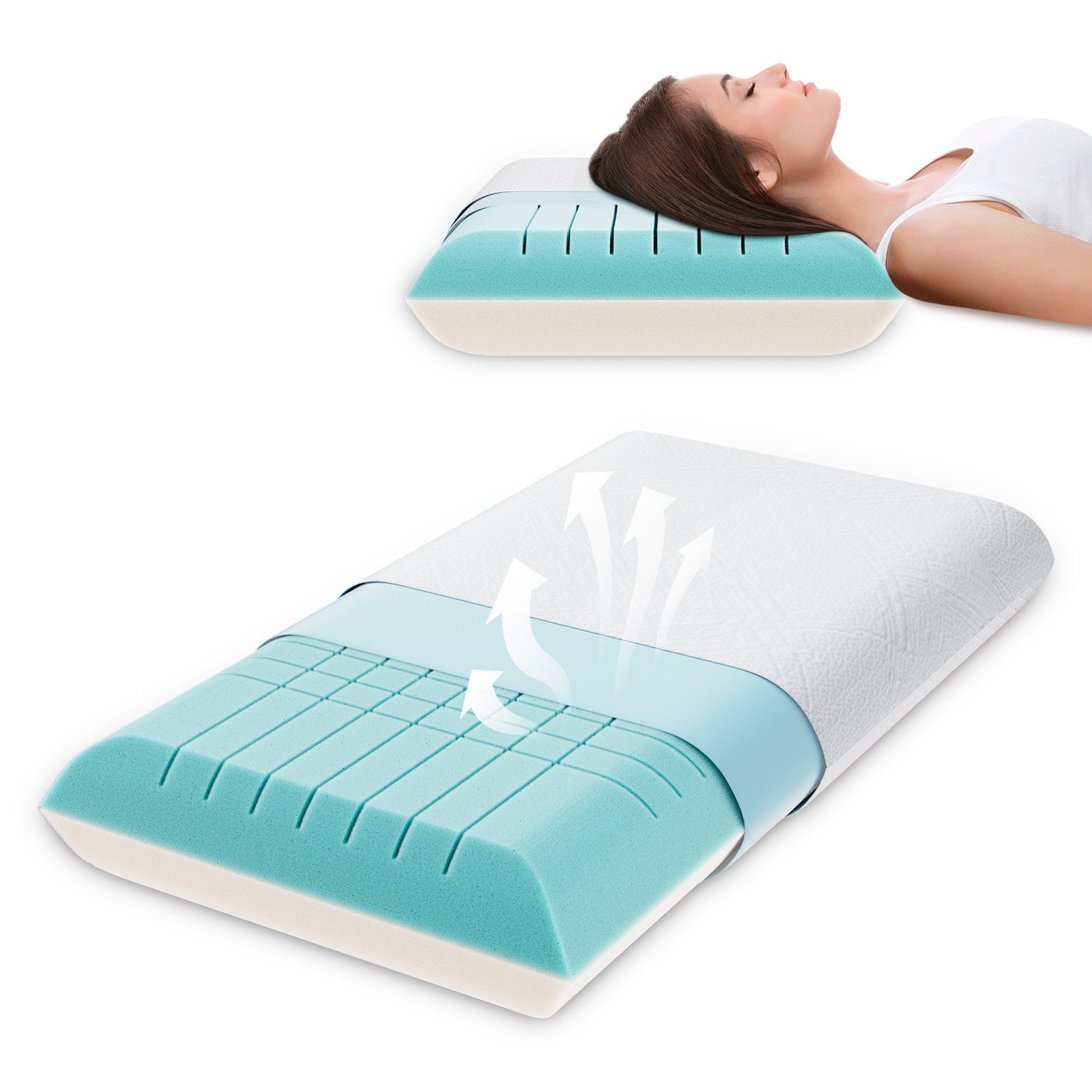 Elemuse Nackenstützkissen Kopfkissen Gelschaumkopfkissen, Füllung: Gel Memo günstig online kaufen
