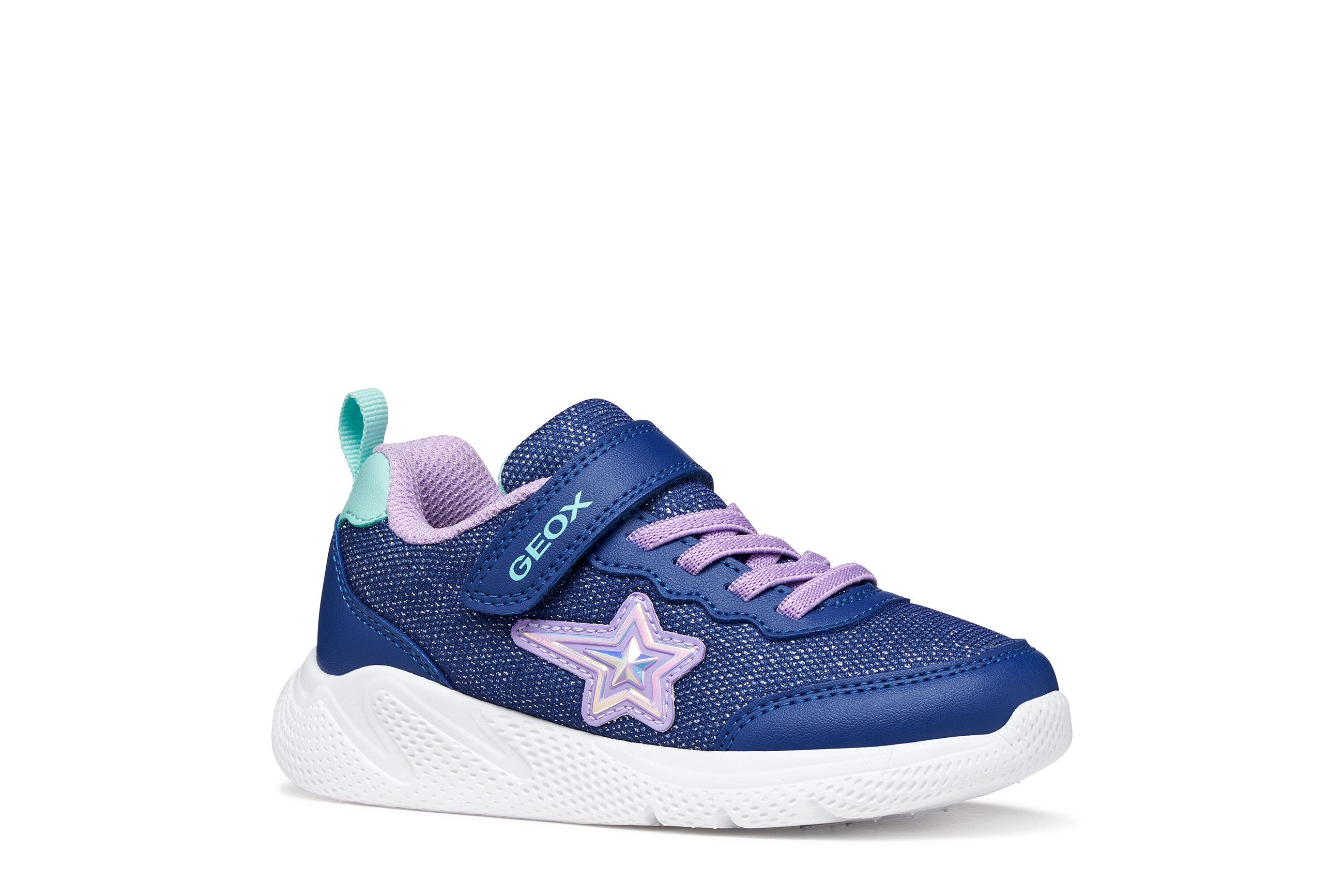 Geox J SPRINTYE GIRL Sneaker Slipper mit schönen Glitzerdetails, Größenschablone zum Download