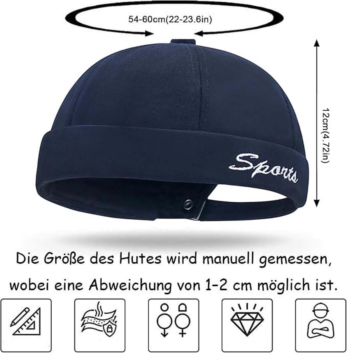 Zaewry Dockermütze Männer Docker-Mütze Seglerstil Ohne Schirm - Verstellbare Fischer – Bild 2 von 5