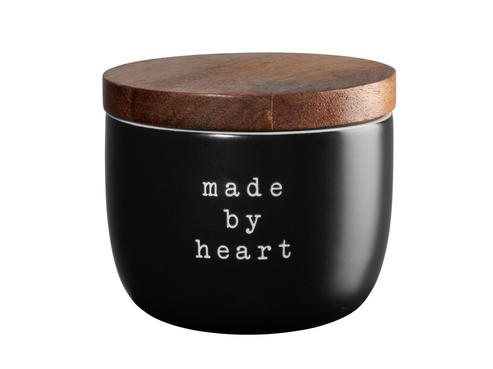 ASA SELECTION Vorratsdose hey! Marmeladendose made by heart schwarz 0,25l, New Bone China