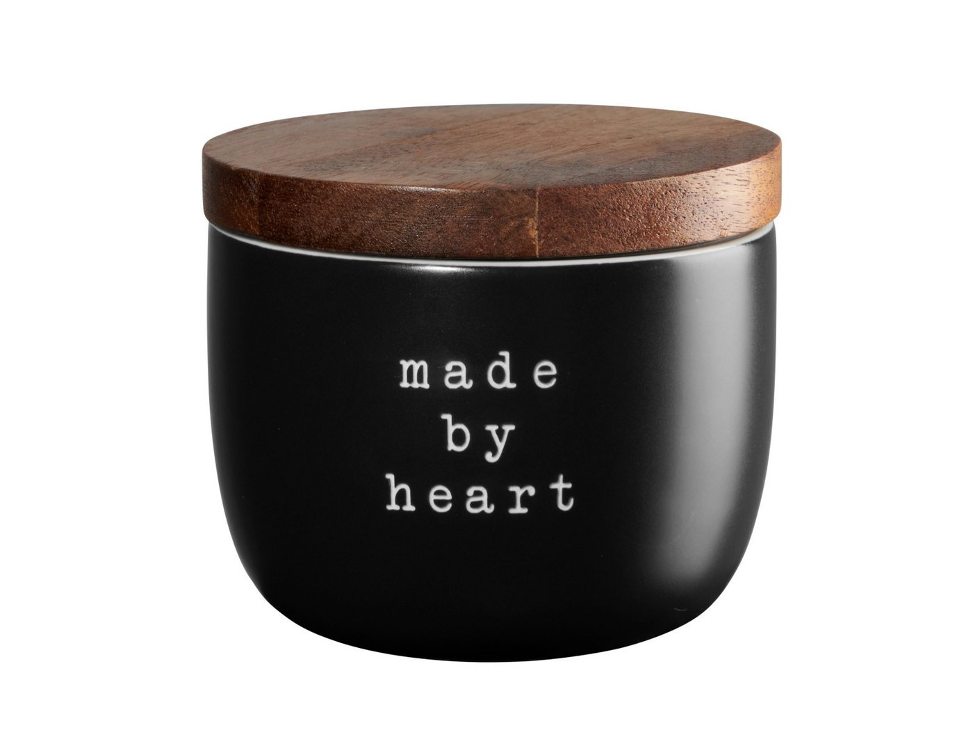 ASA SELECTION Vorratsdose hey! Marmeladendose made by heart schwarz 0,25l, New Bone China