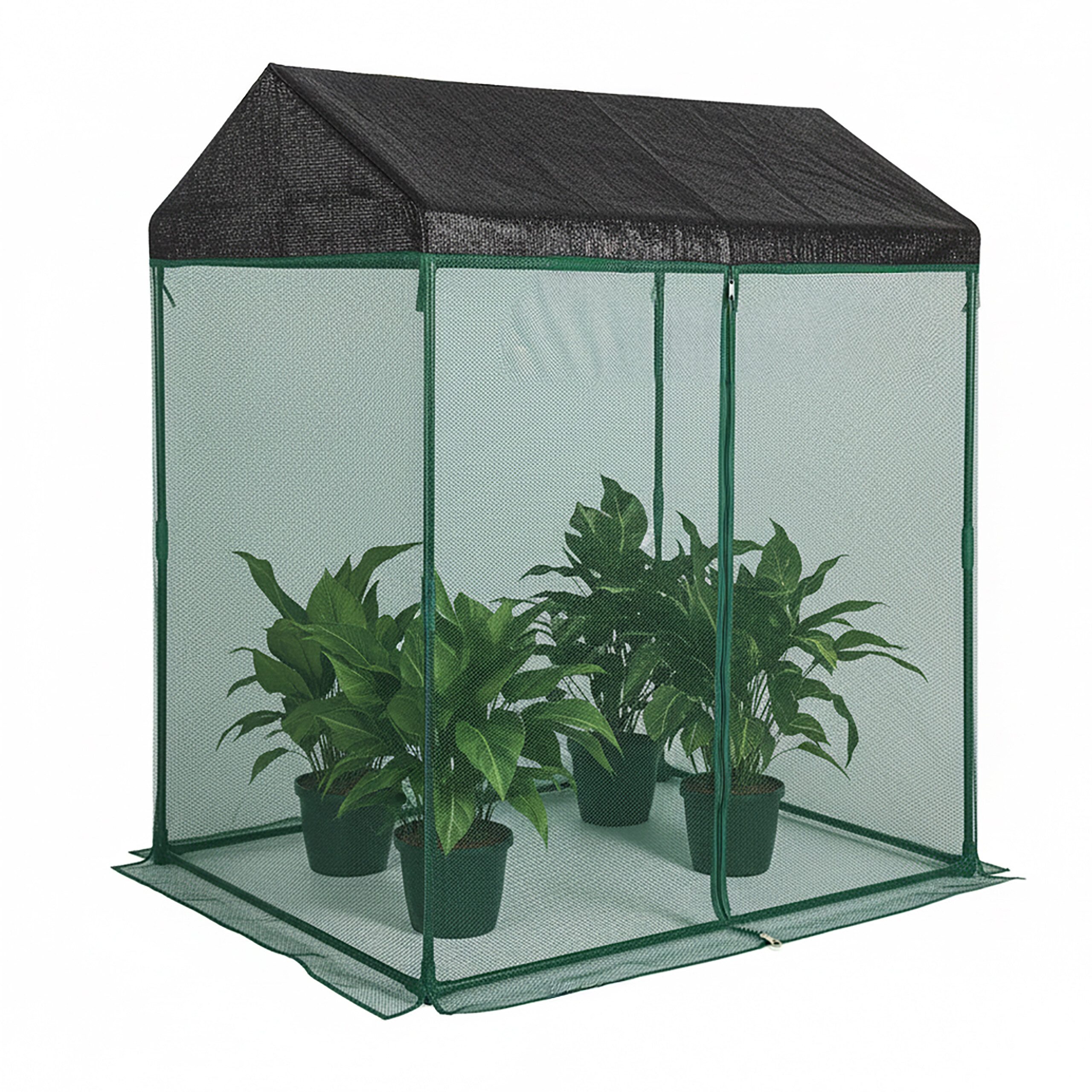 relaxdays Pflanzenschutzdach Pflanzenschutzabdeckung mit Dach & Tür