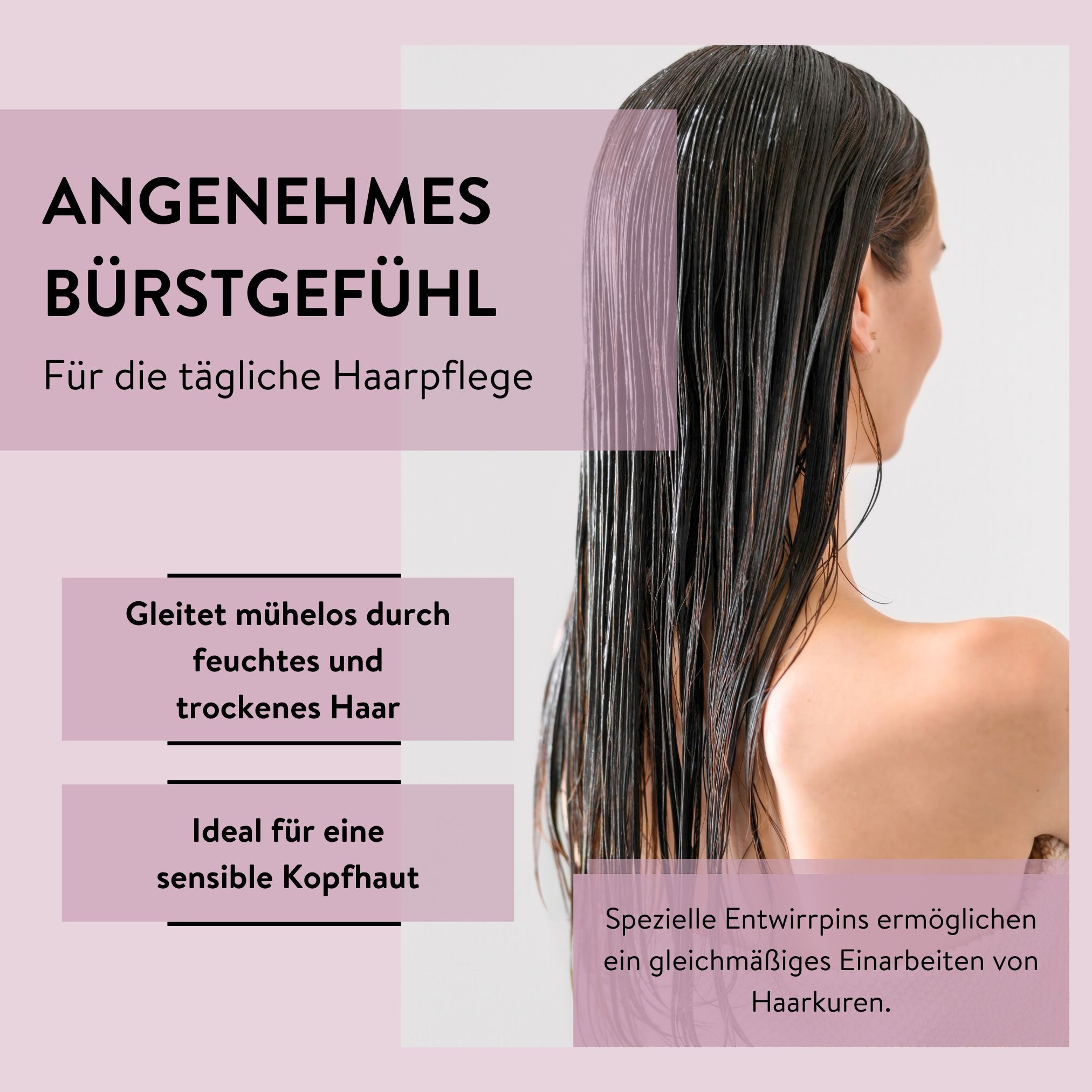 PARSA Beauty Flexible Entwirrbürste Schwarz Paddlebürste · 1 Stk – Bild 5 von 5