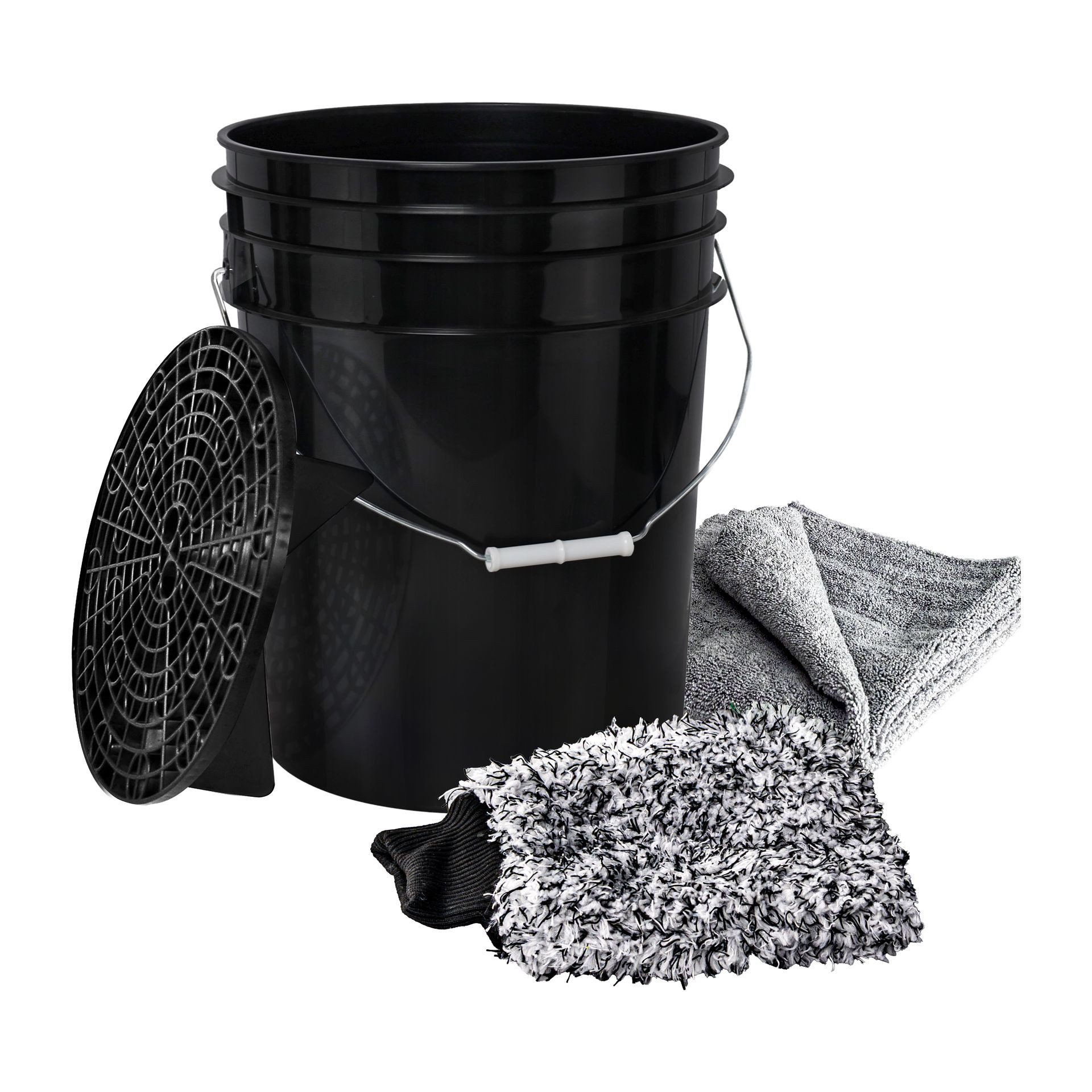 BENBOW BenBow Autowasch-Set: Die Komplettlösung für die Fahrzeugpflege Auto-Reinigungsmittel (Eimer 20L, Schmutzsieb, Handschuh, Mikrofaser)