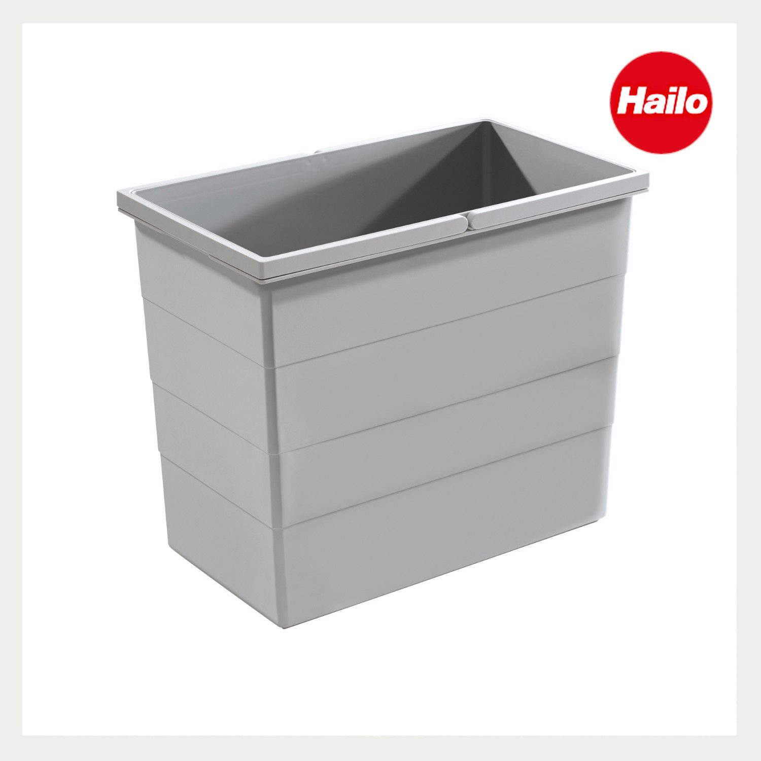 Hailo Einbaumülleimer Hailo 28 Liter Inneneimer 1125729 hellgrau 415 x 242 x 350 mm 2 Henkel