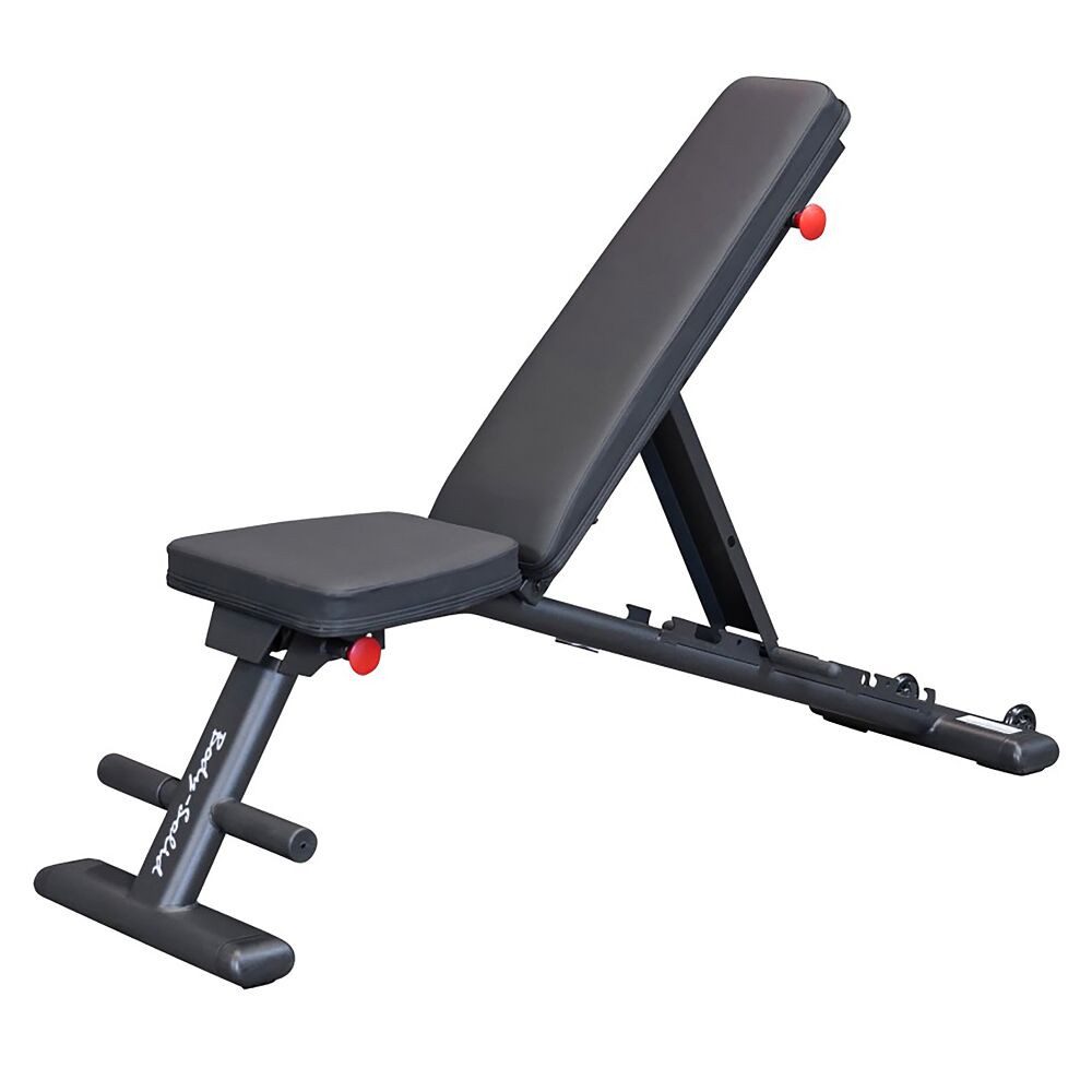 Body-Solid Kraftstation Hantelbank GFID-225B-Black Edition, Als Flach-, Schräg- und Negativbank nutzbar