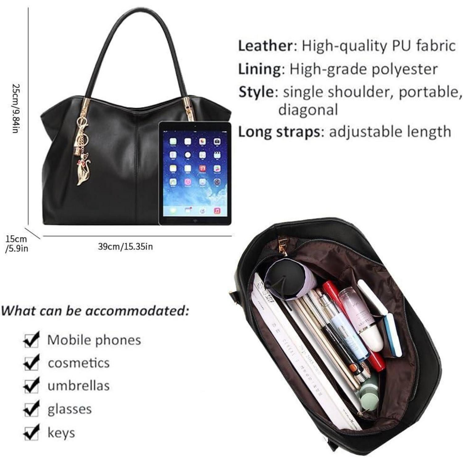 LuxusKollektion Shopper Damen Handtasche PU Leder Shopper Elegant Umhängetasche Wasserdichte