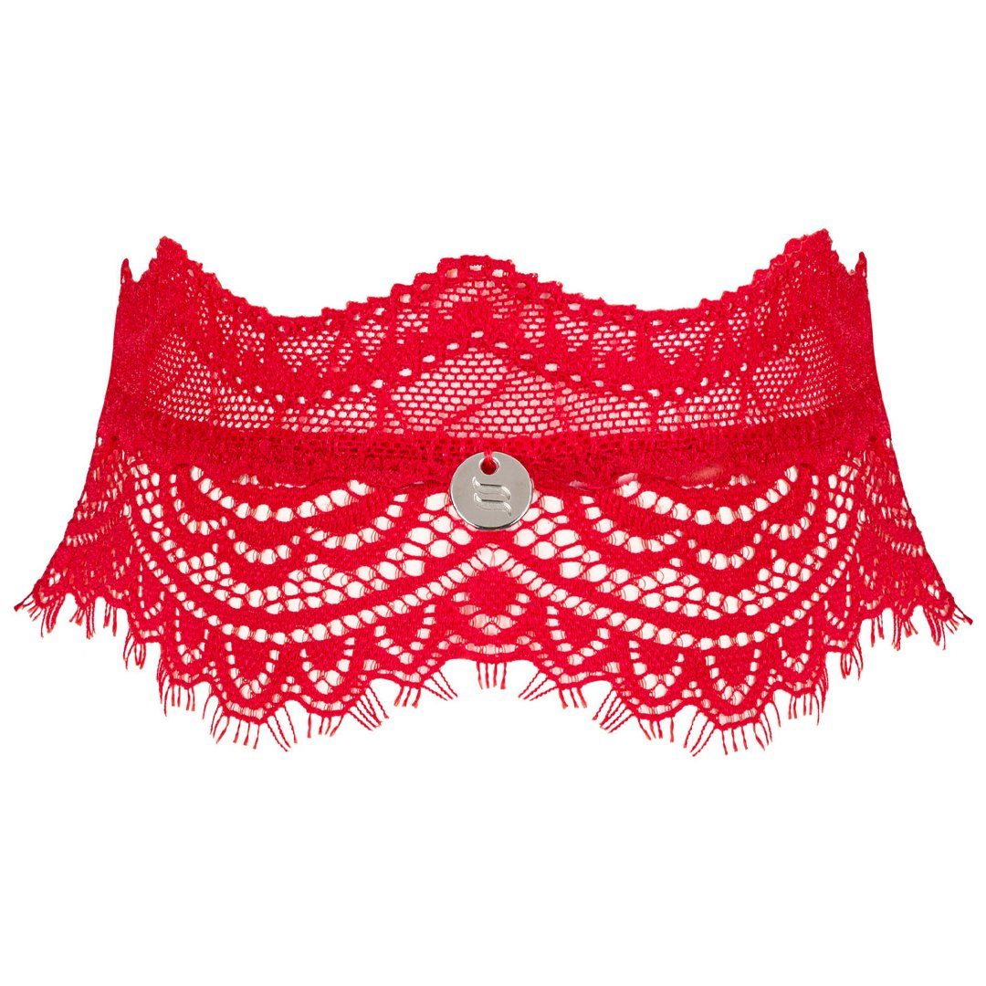 Obsessive Statementkette Spitzen-Halsband - rot (1-tlg)
