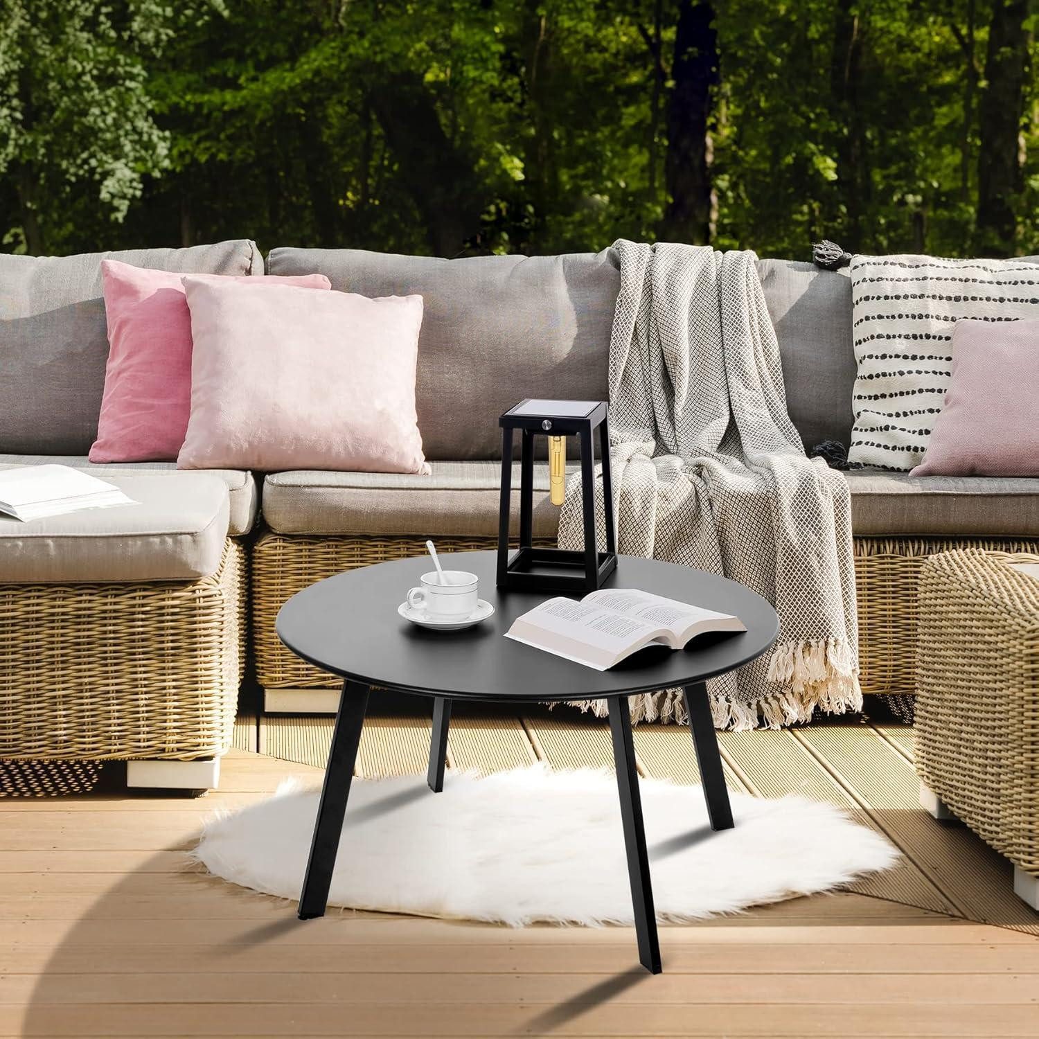 LuxusKollektion Gartentisch Beistelltisch Metall Garten Beistelltisch Rund Sofatisch Kaffeetisch