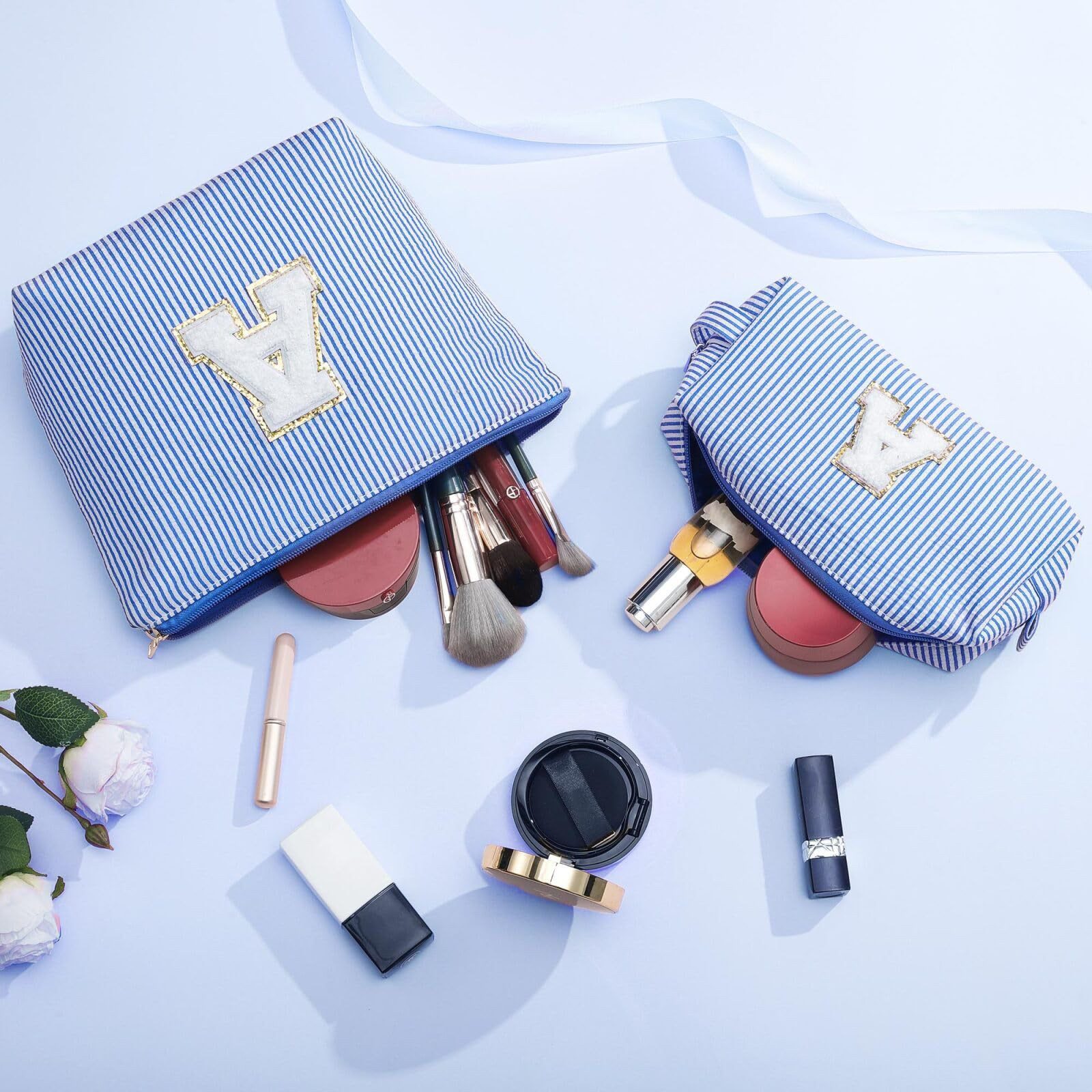 Coonoor Kosmetiktasche Groß Kosmetiktasche Set Kosmetiktaschen mit Buchstaben, Damen Mädchen Geburtstagsgeschenk für Frauen – Bild 2 von 4