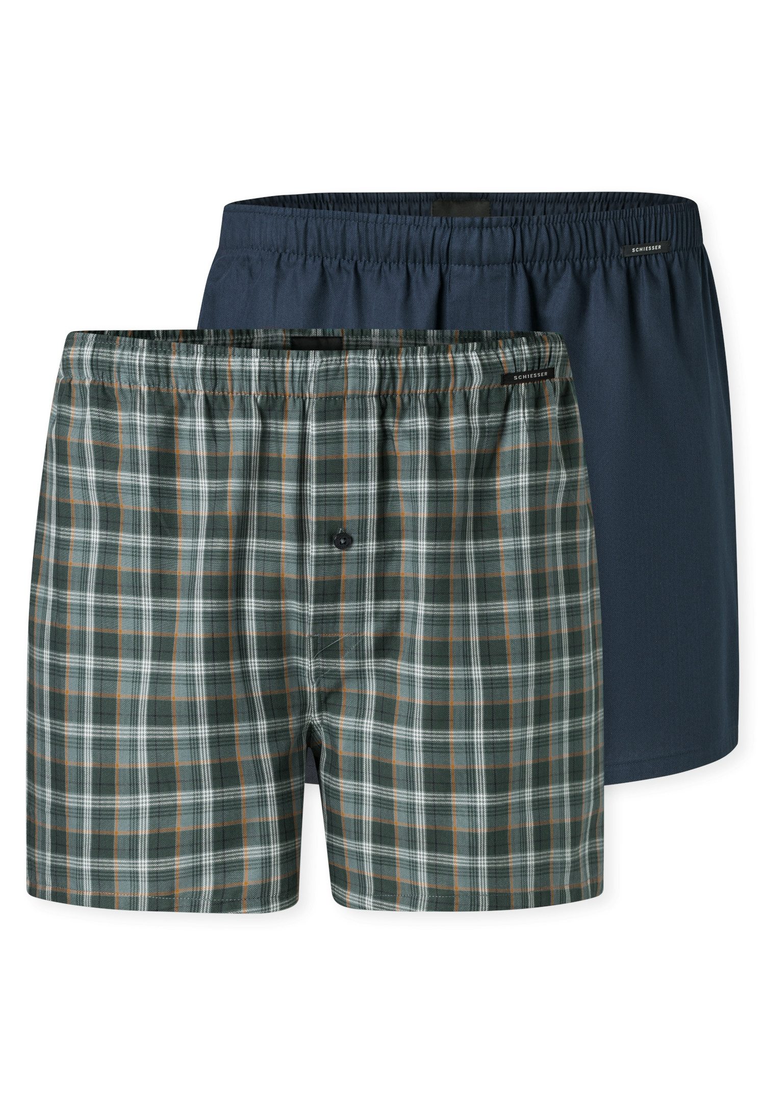 Schiesser Weiter Boxer Boxershorts Multipacks (2er Pack) mit Eingriff, Knopf