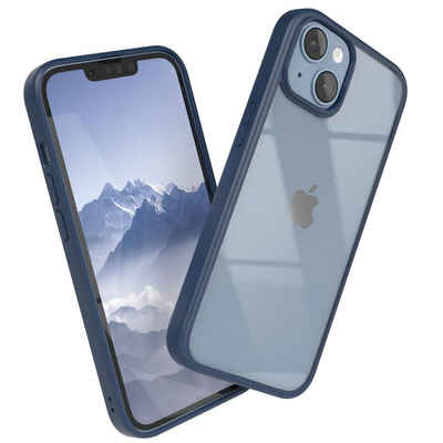 EAZY CASE Handyhülle Bumper Case für Apple iPhone 14 / iPhone 13 6,1 Zoll, Handyhülle Dünn mit Kameraschutz Hybrid Handyhülle Rand Nacht Blau