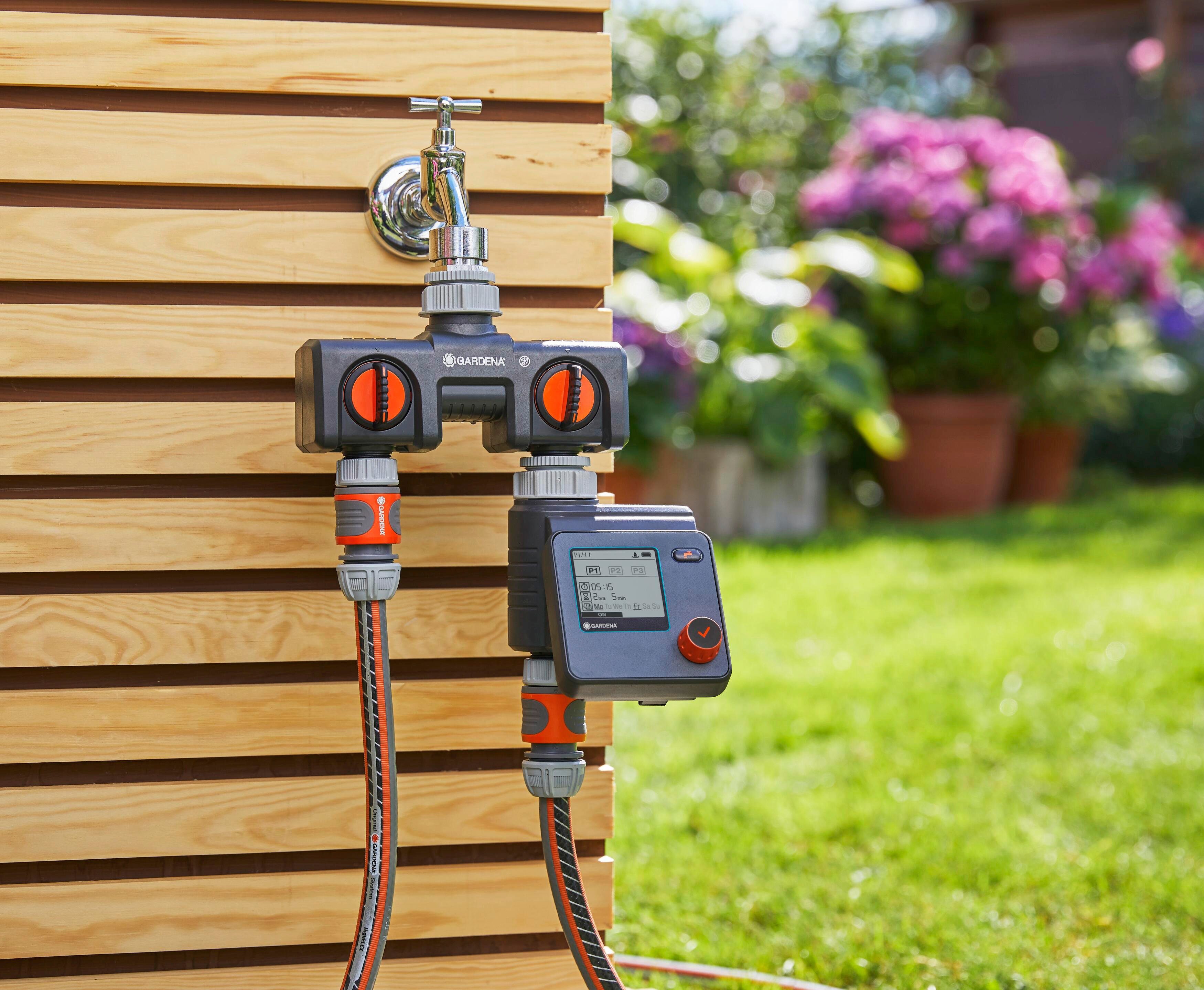 GARDENA Bewässerungssteuerung Select & 2WegeVerteiler, 189334, Zwei