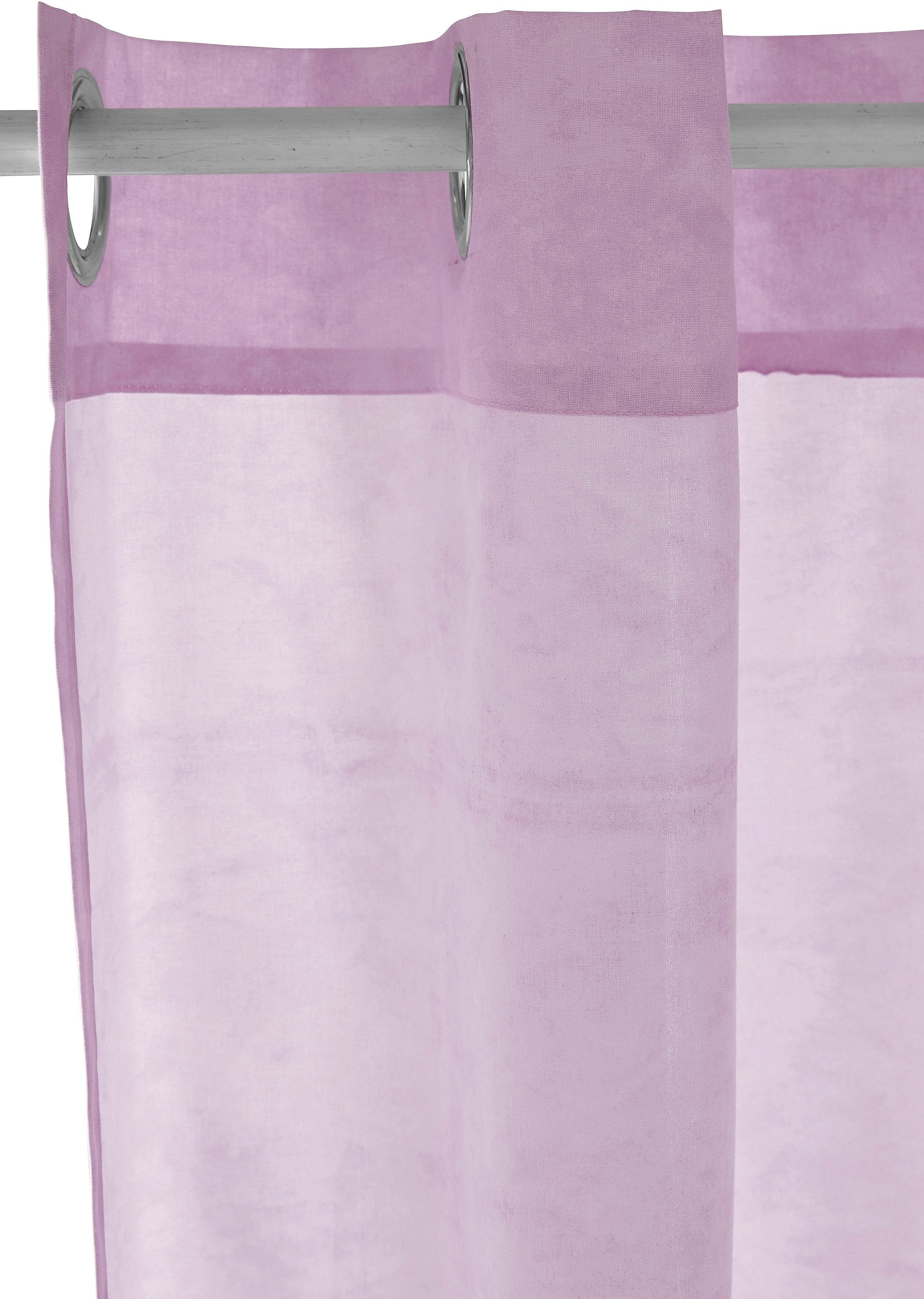 rosé/mauve affaire, blickdicht, St), bedruckter (1 Batik-Effekt Nachhaltige Home Gardine Ösen Gardine, einseitig GAJA,