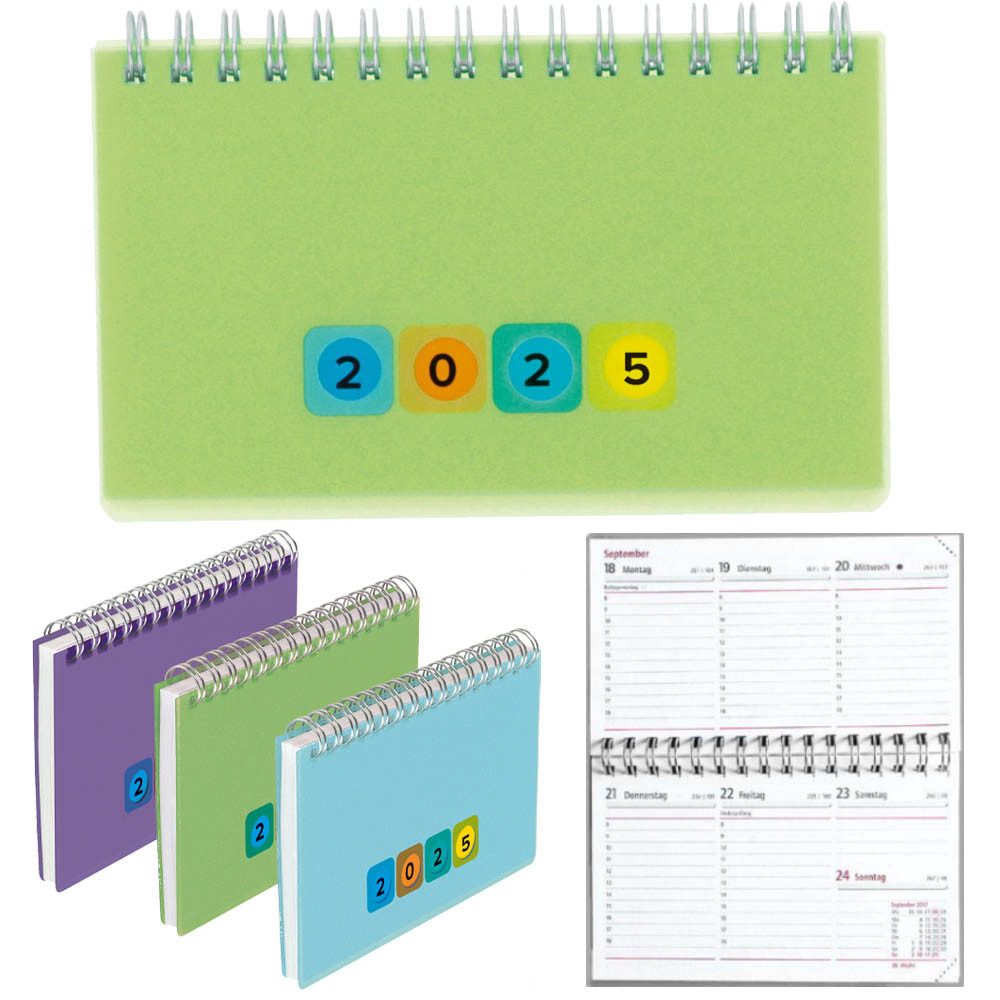 Herlitz Schreibtischkalender Mini Protect 2025 grün